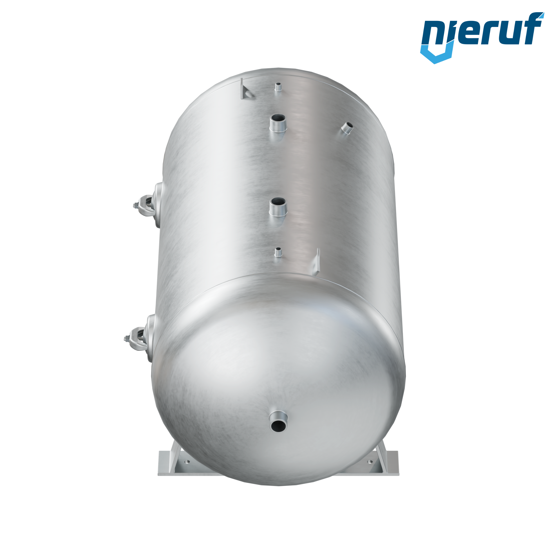 Pressure vessel horizontal BE01 1500 liter, 0-16 bar, steel galvanized