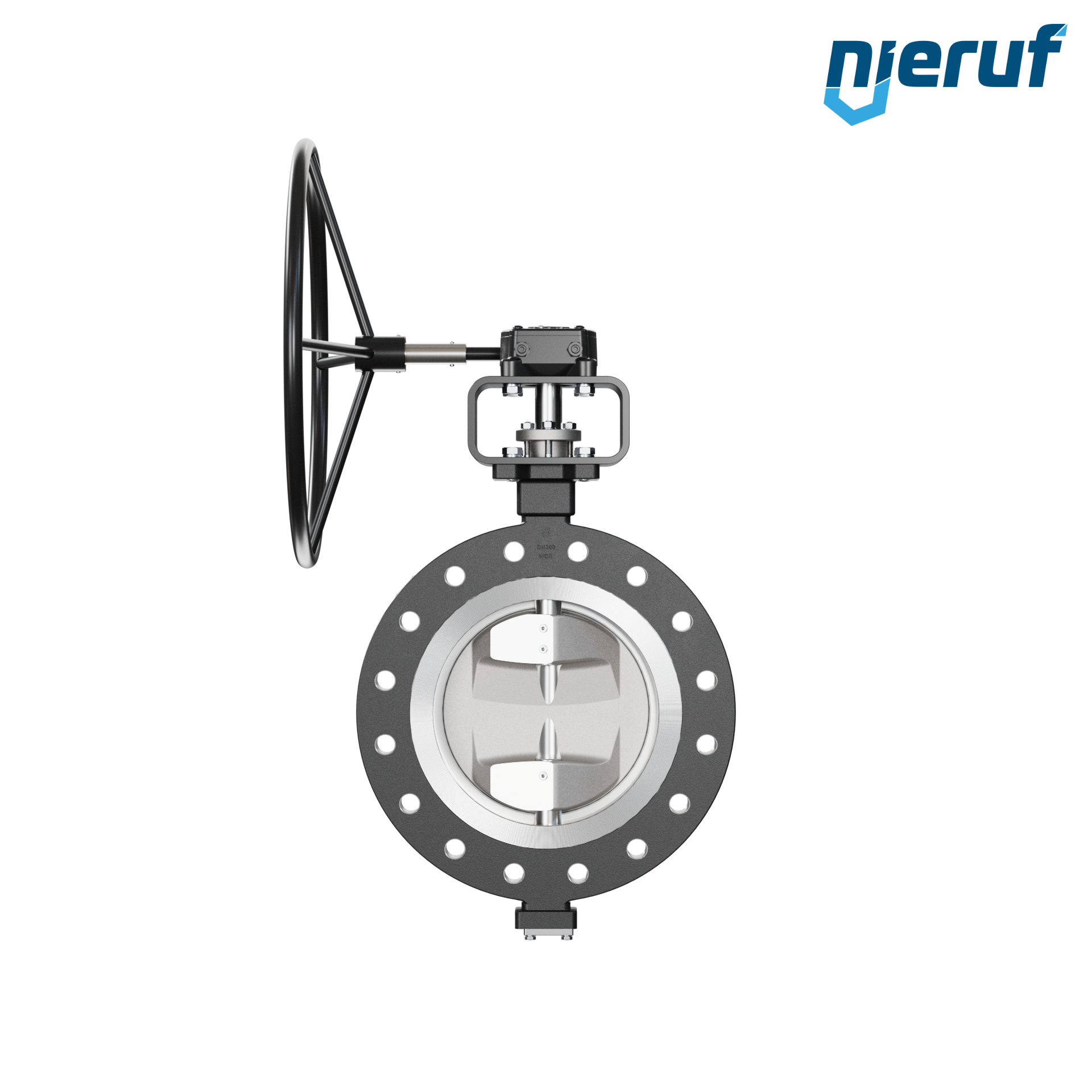 Double offset butterfly-valve AK12 DN 300 PN40 worm gear