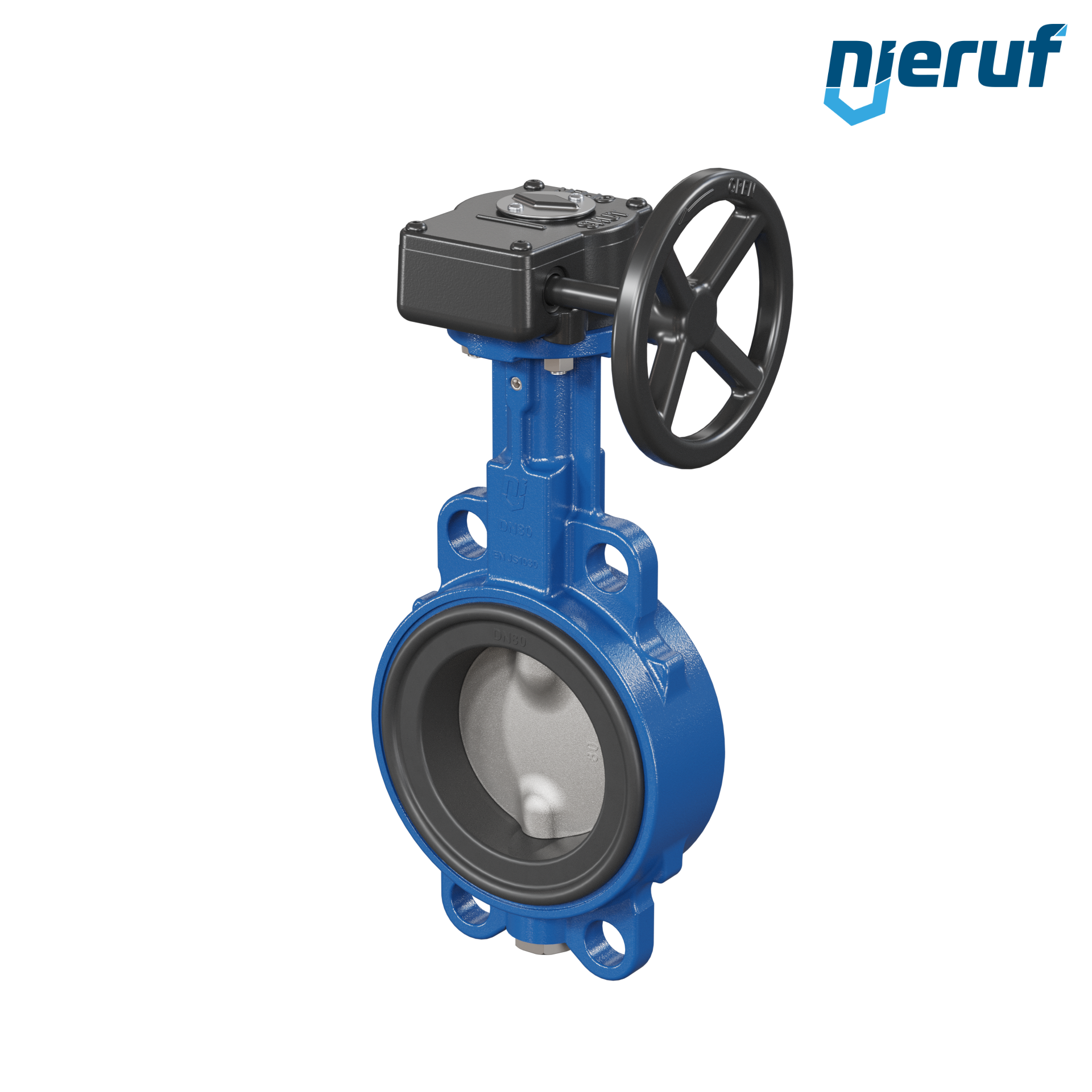 Butterfly valve DN 80 PN6-PN10-PN16 & ANSI150 AK01 FPM Worm gear