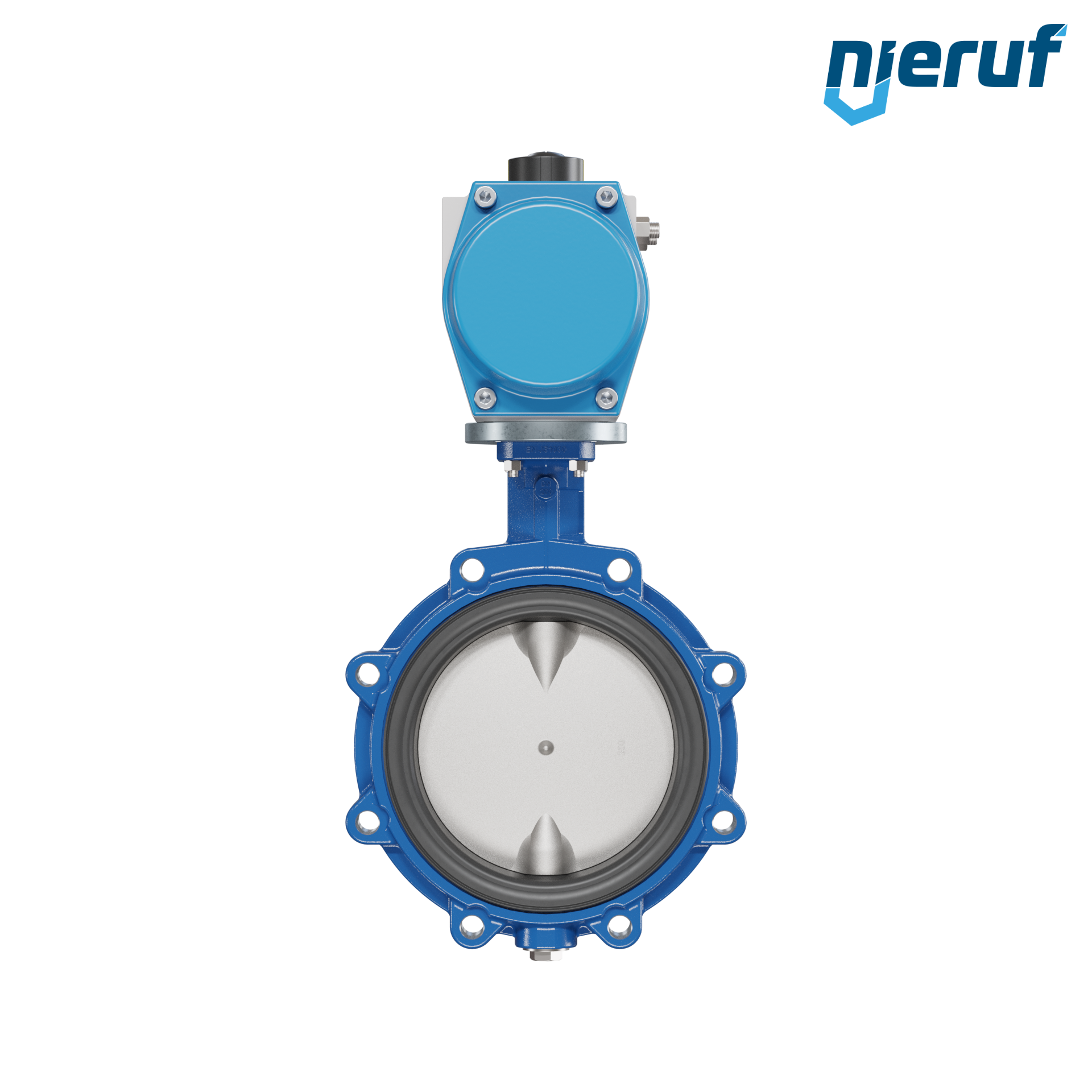 Butterfly valve DN 200 AK02 NBR-70-black DVGW gas pneumatic actuator single acting normally closed