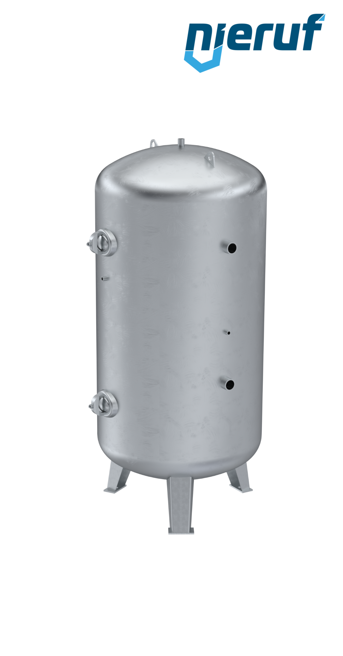 Pressure vessel vertical BE01 5000 liter, 0-11 bar, steel primed, nominal size 1600 mm