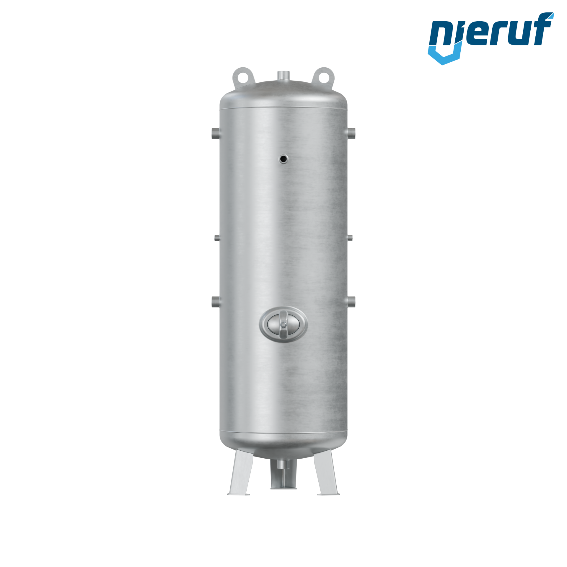 High pressure vessel vertical BE02 500 liter, 0-26 bar, steel galvanized