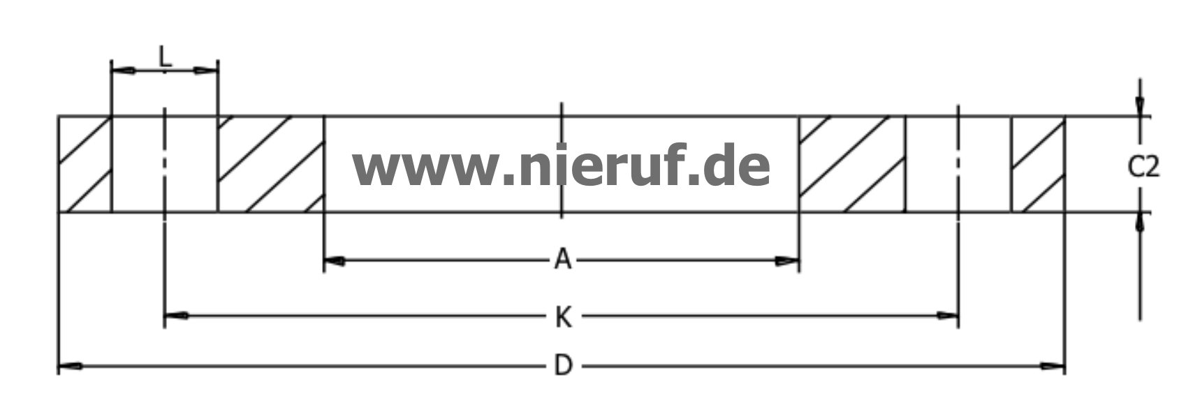 Flat flange DN40 PN10/16/25/40 EN1092-1 01 A 1.4541