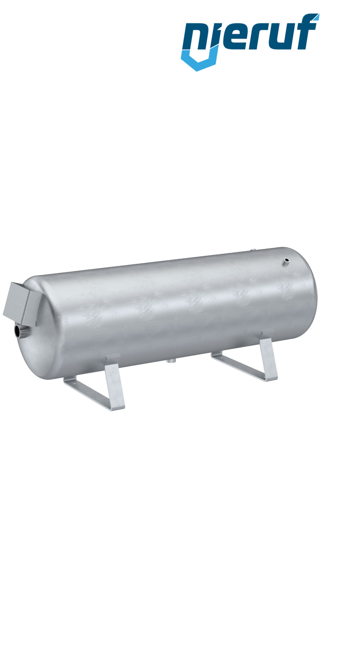 Pressure vessel horizontal BE01 90 liter, 0-16 bar, steel primed
