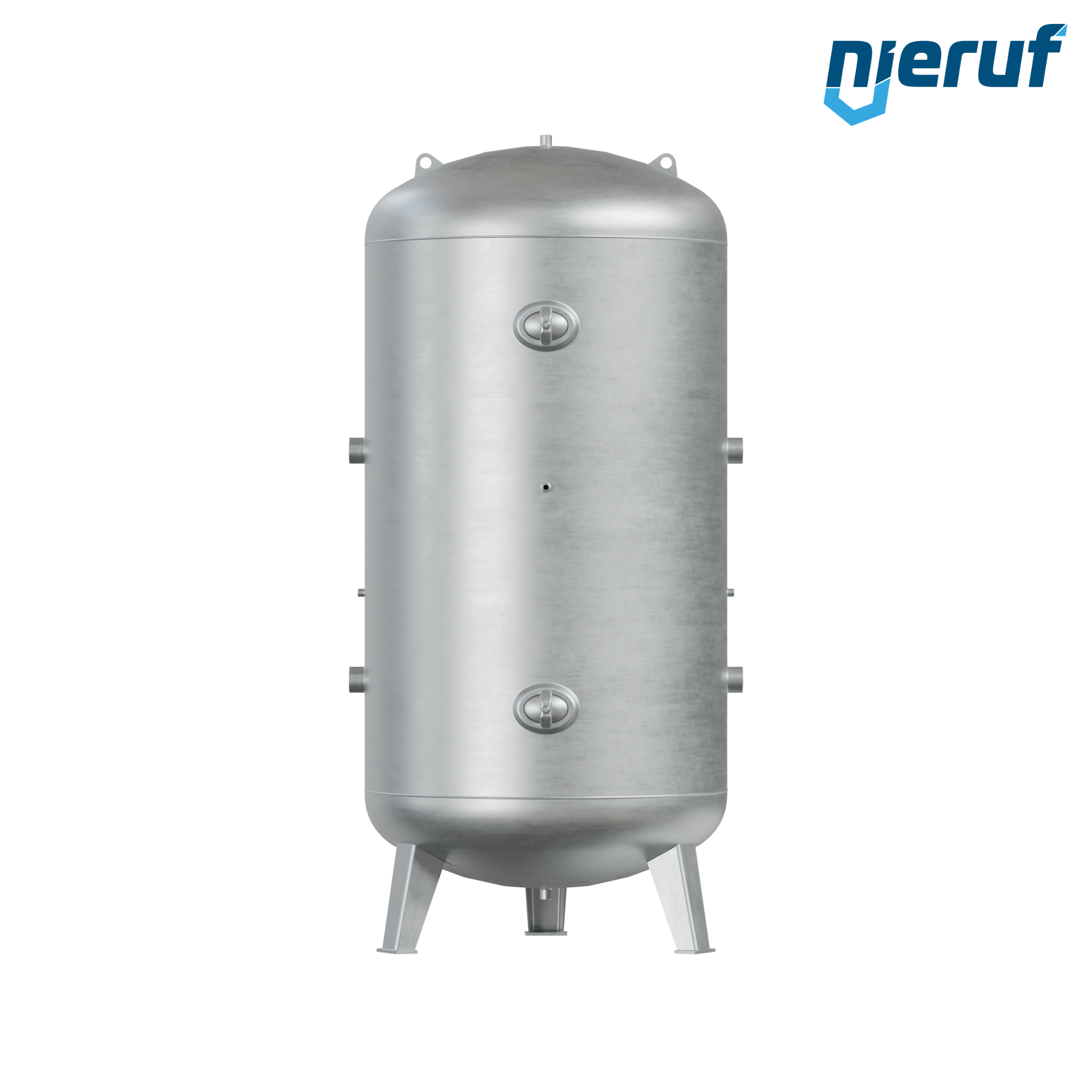 Pressure vessel vertical BE01 5000 liter, 0-11 bar, steel primed, nominal size 1600 mm