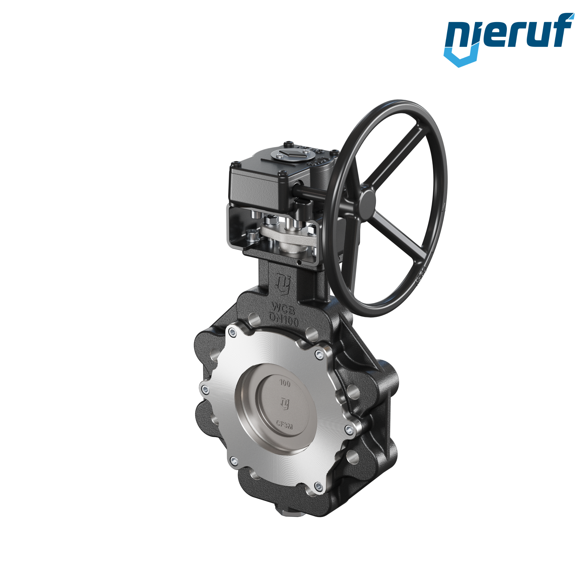 Triple offset butterfly-valve carbon steel AK14 DN 100 PN10-16 worm gear