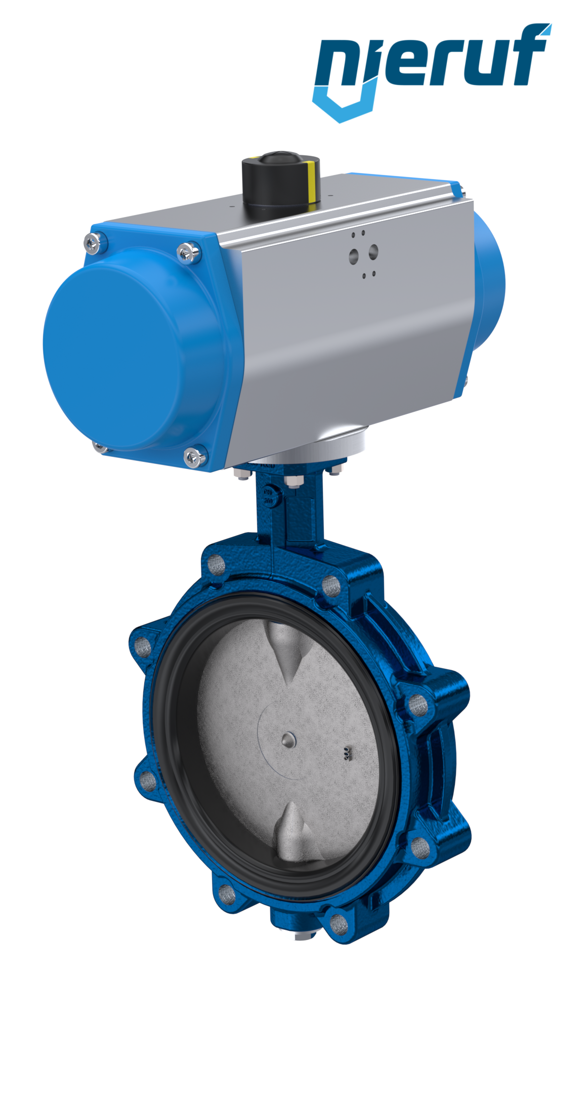 Butterfly valve DN 125 AK02 FPM pneumatic actuator single acting normally closed