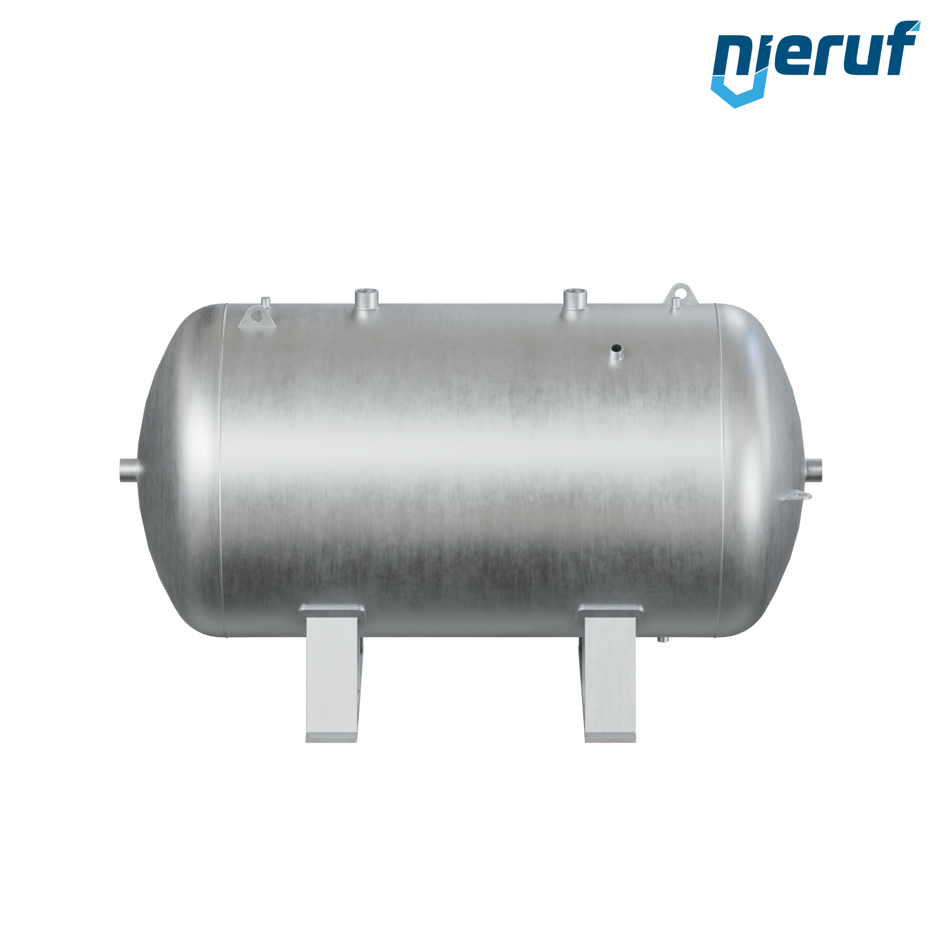 High pressure vessel horizontal BE02 1500 liter, 0-41 bar, steel galvanized