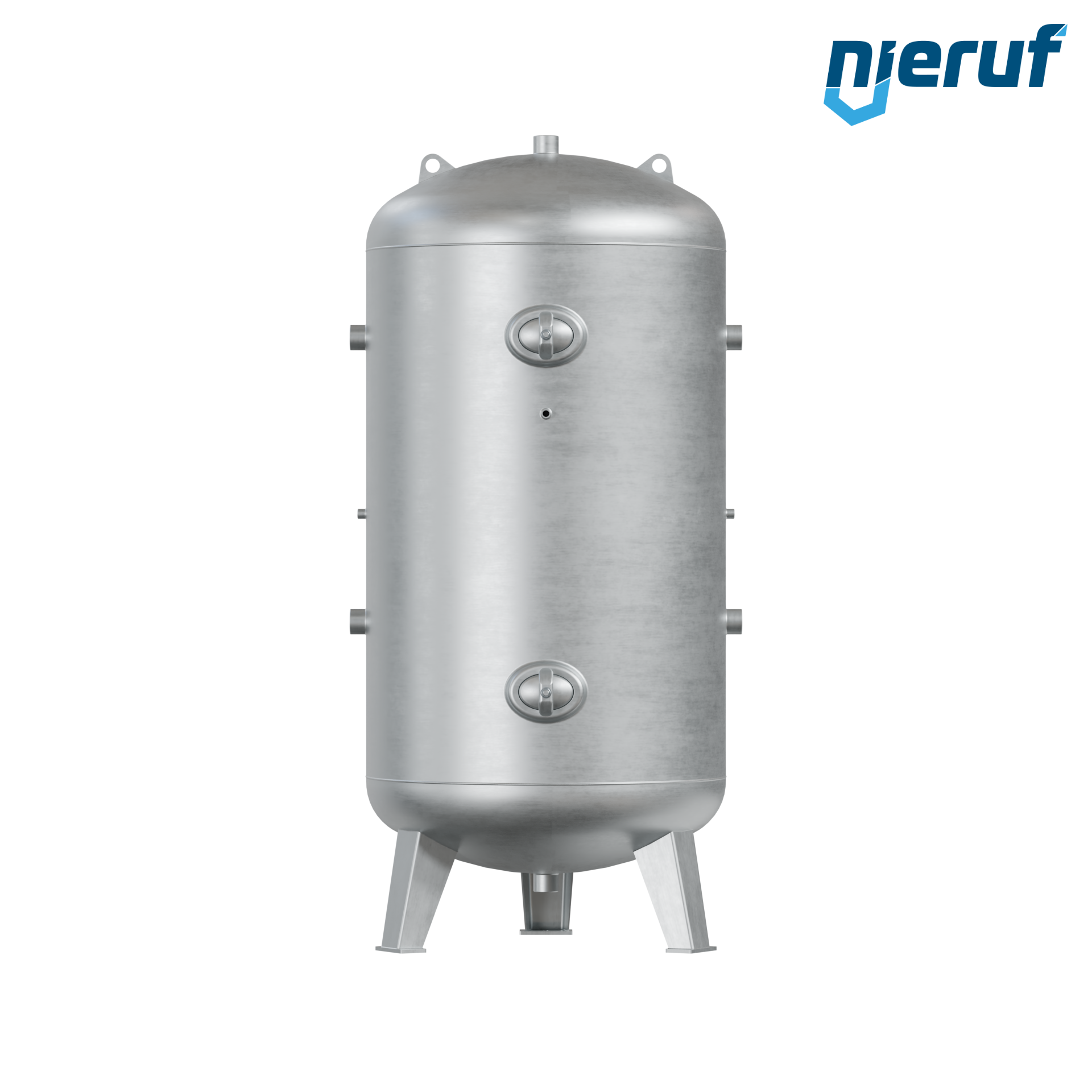 Vacuum vessel vertical BE03 1500 liter, -1-3 bar, steel galvanized