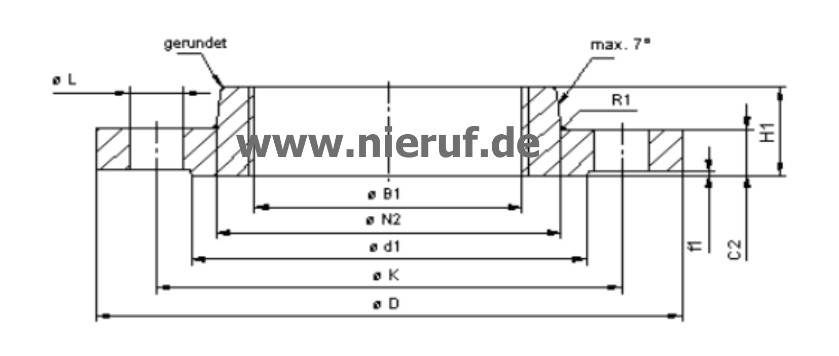 Threaded flange DN65 PN10/16 EN1092-1 13 B1 1.4541