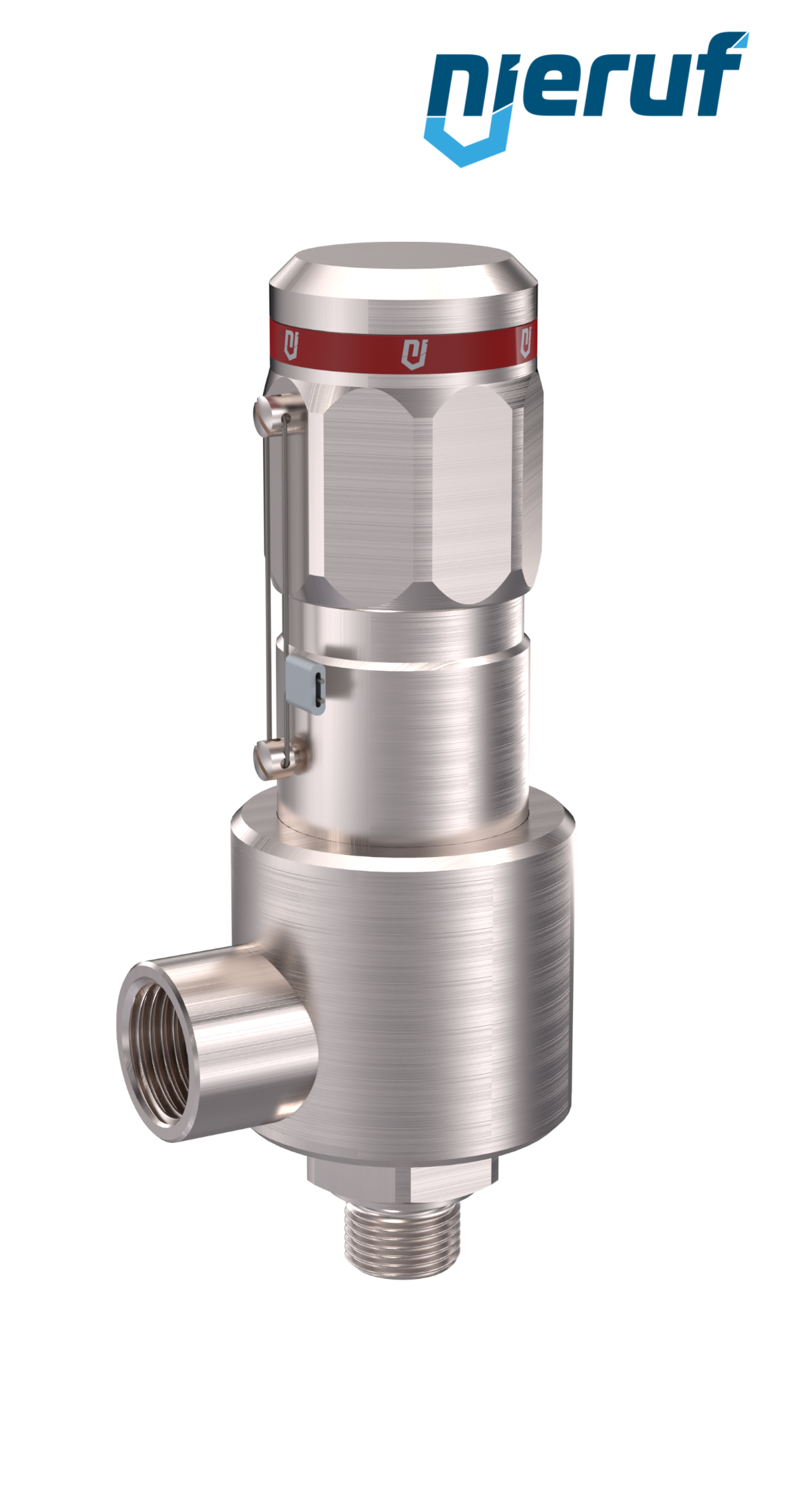 safety-valve DN15 3/4" m x 1" fm male thread NPT, SV15, MD / PAI, without lifting device, angle-type, 50,0 - 180,0 bar