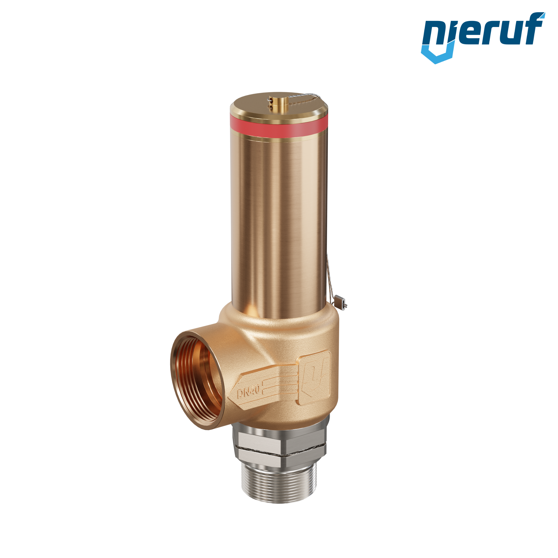 Cryo safety valve without lifting DN25 1 1/4" m x 1 1/2" fm SV18, stainless steel & gunmetal PTFE