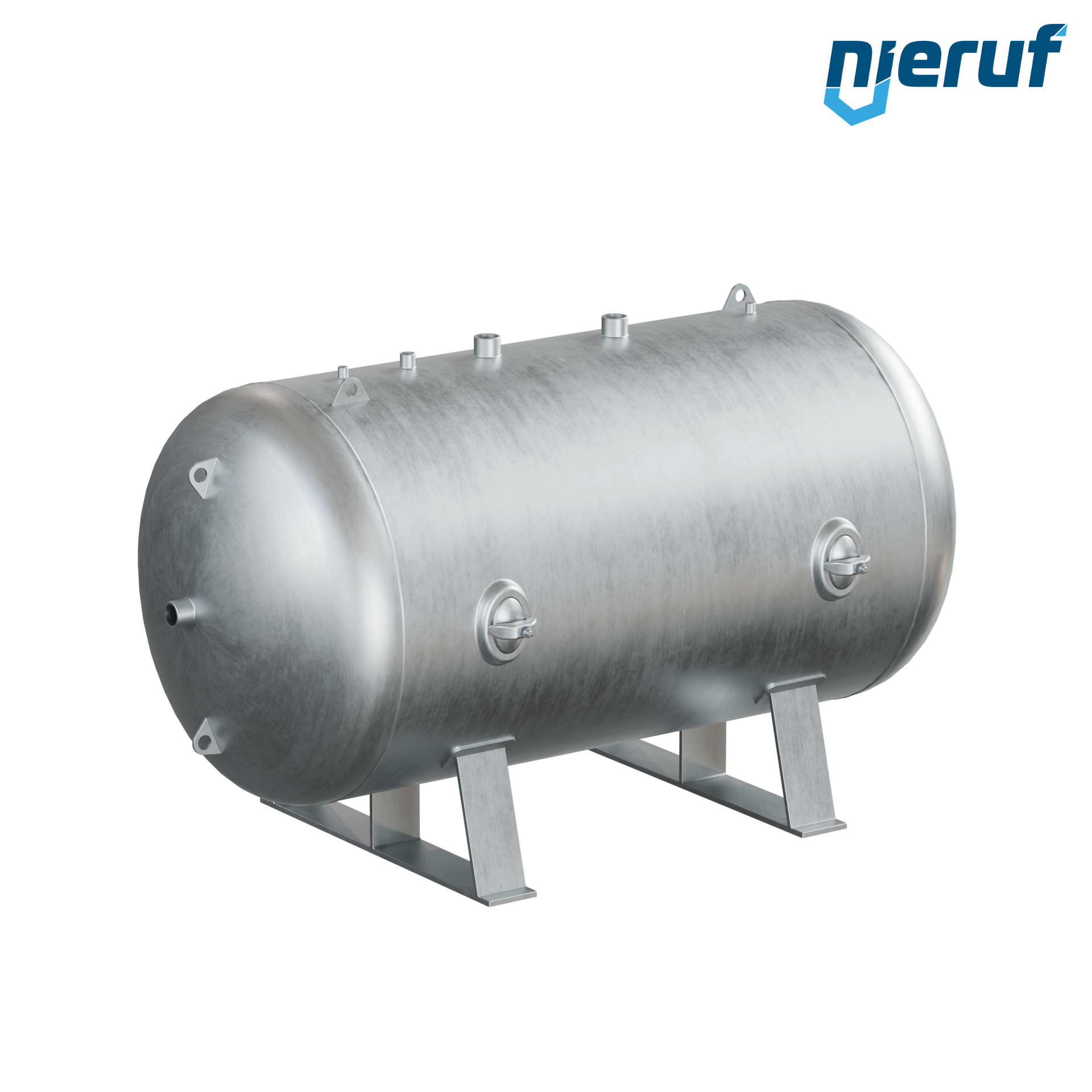 High pressure vessel horizontal BE02 2000 liter, 0-23 bar, steel galvanized