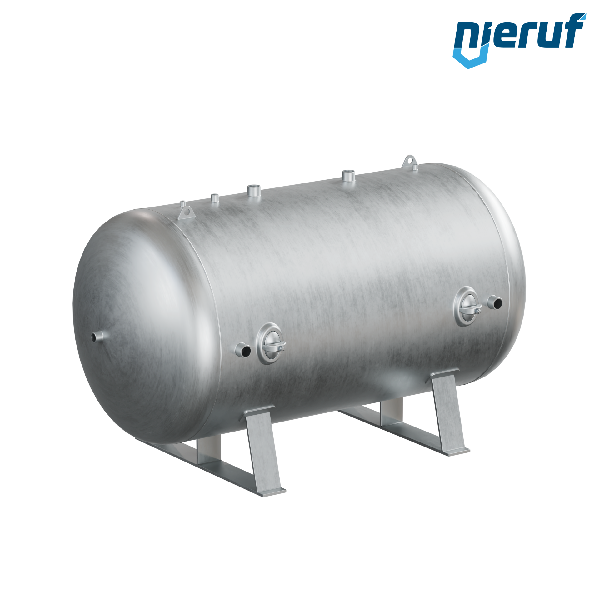 Pressure vessel horizontal BE01 10000 liter, 0-11 bar, steel galvanized, nominal size 2000 mm