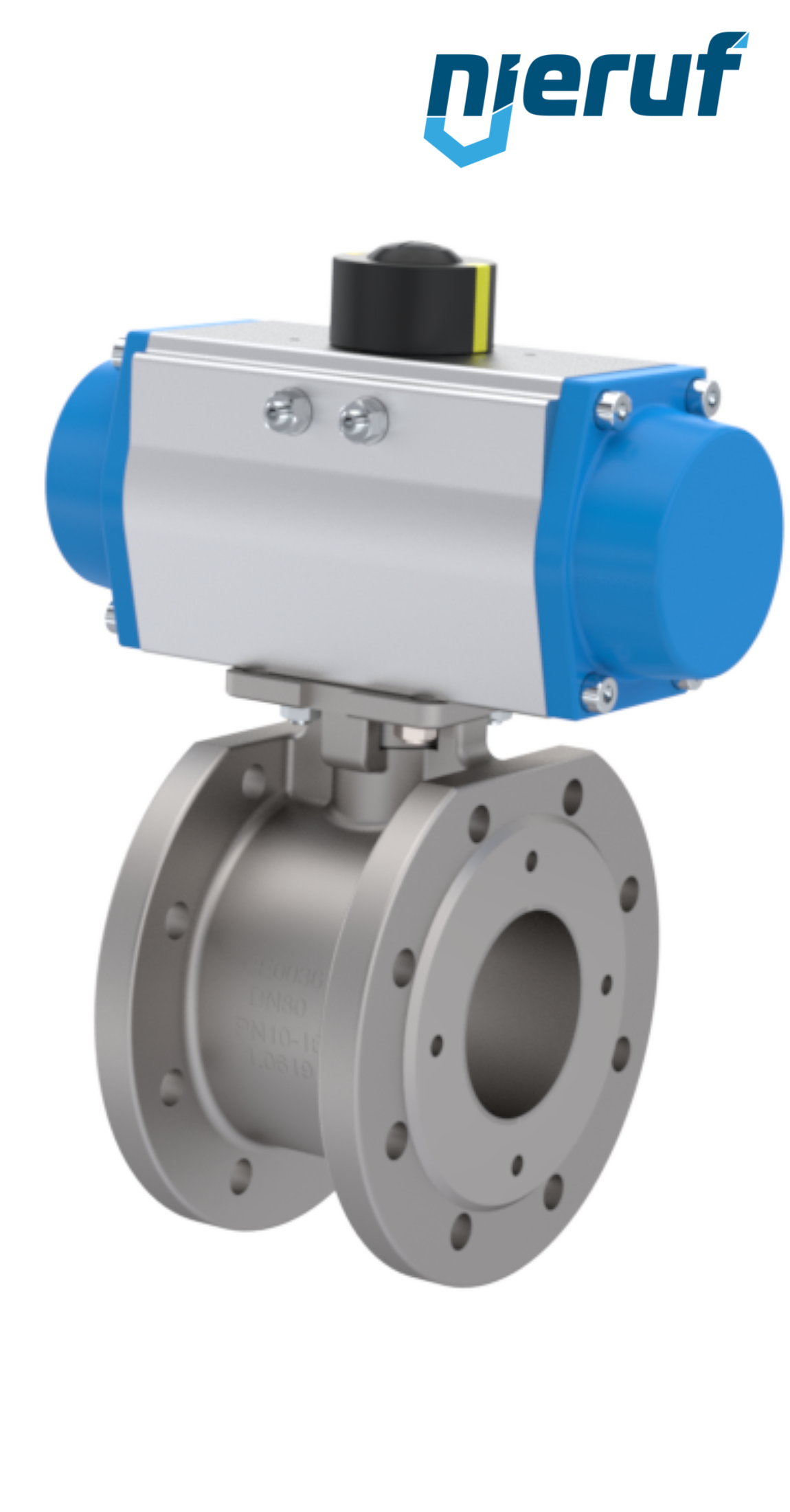 automatic-flange stainless steel ball valve  DN15 PK07 pneumatic actuator single acting normally open