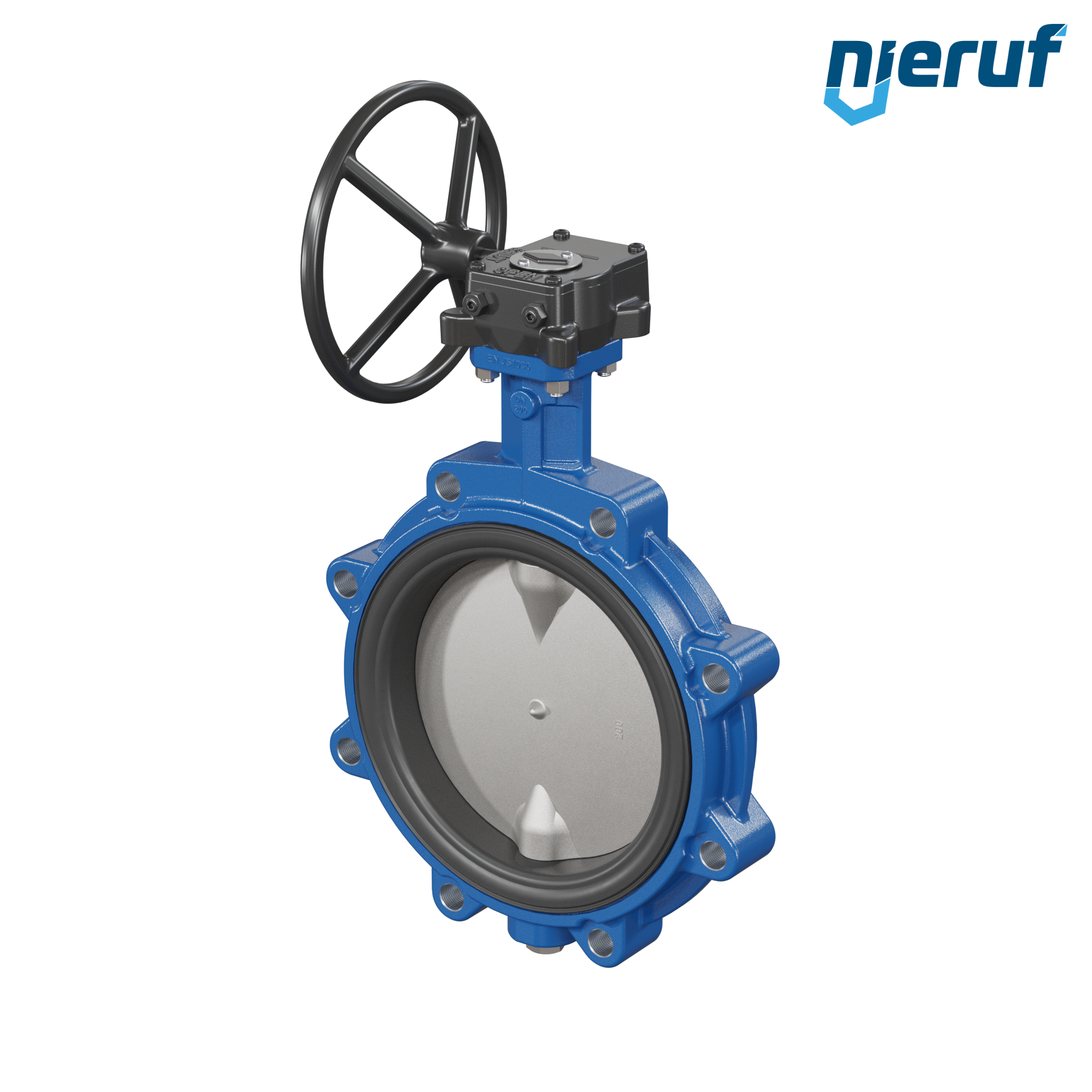 Butterfly valve AK02 DN 200 PN10 DVGW-gas Worm gear