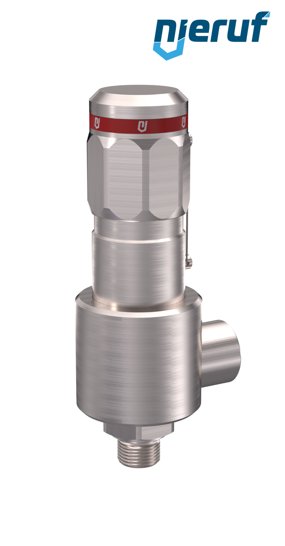 safety-valve DN8 3/4" m x 1" fm male thread NPT, SV15, MD/ PEEK, without lifting device, angle-type, 100,0 - 600,0 bar