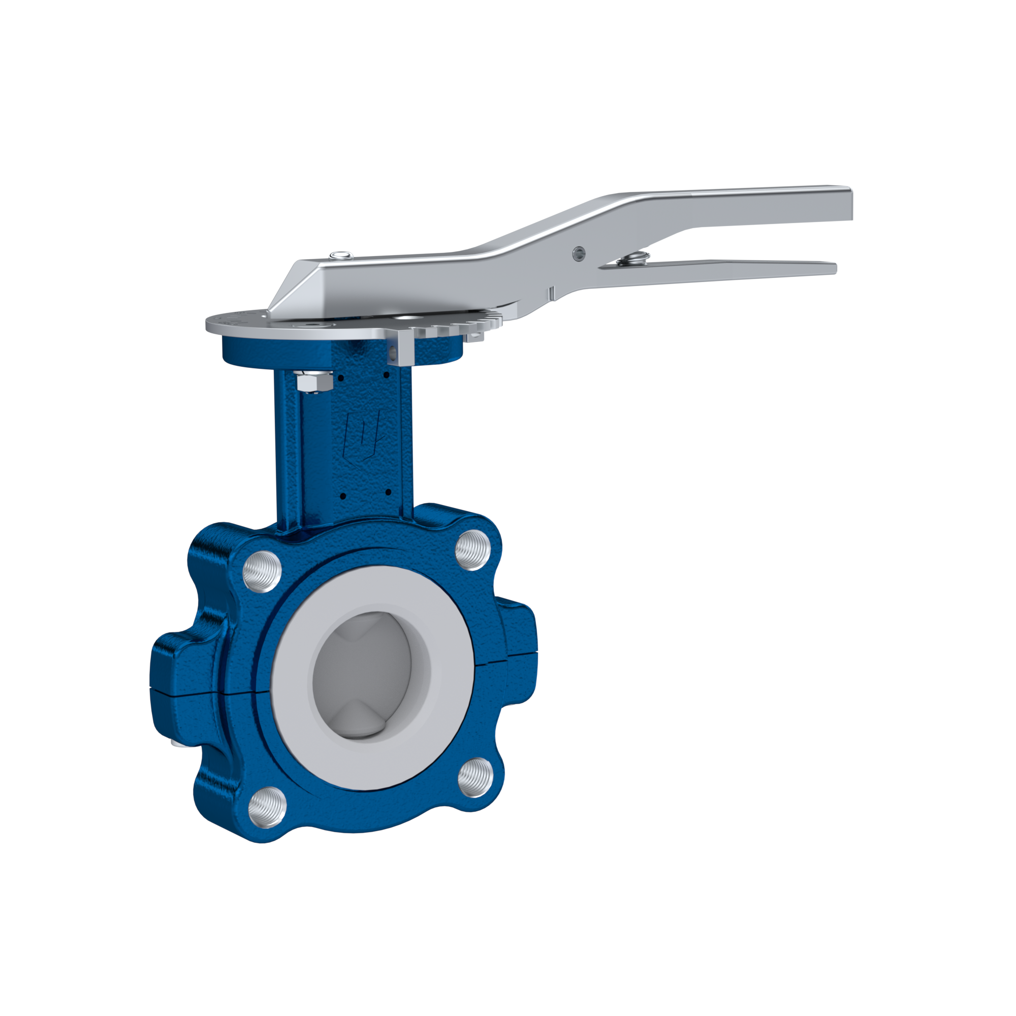 PFA-Butterfly-valve PTFE AK10 DN50 PN10-PN16 lever silicone insert
