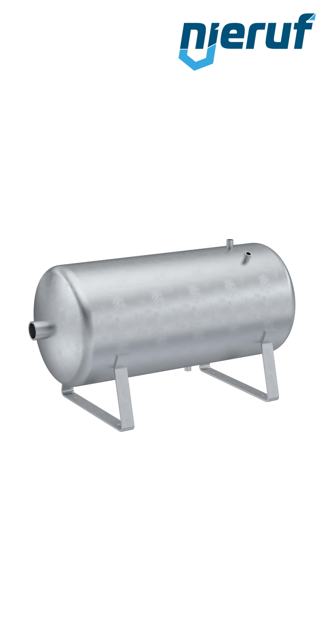 Vacuum vessel horizontal BE03 250 liter, -1-3 bar, steel galvanized
