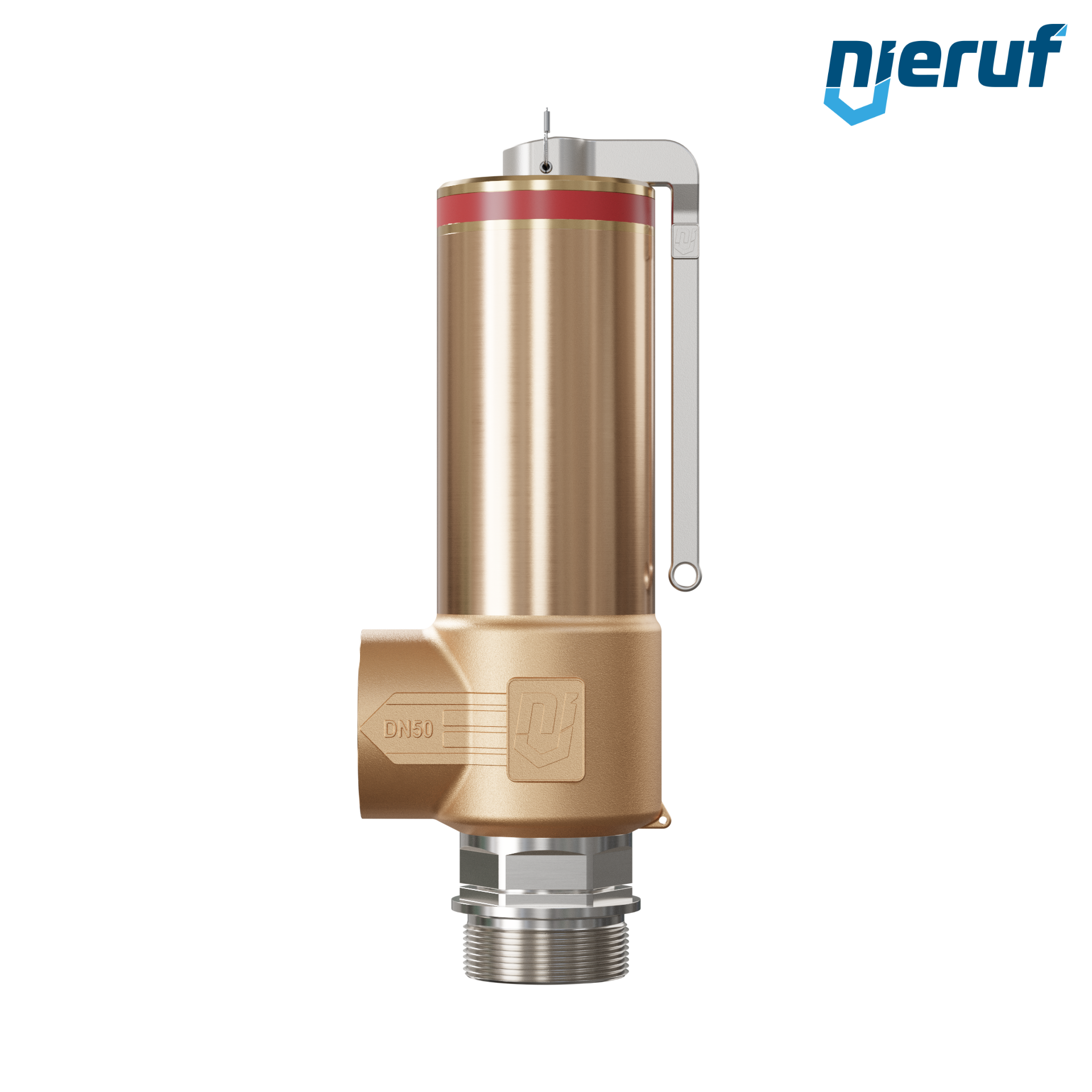 Cryo safety valve with lever DN32 2" m x 2" fm SV18, stainless steel & gunmetal PTFE