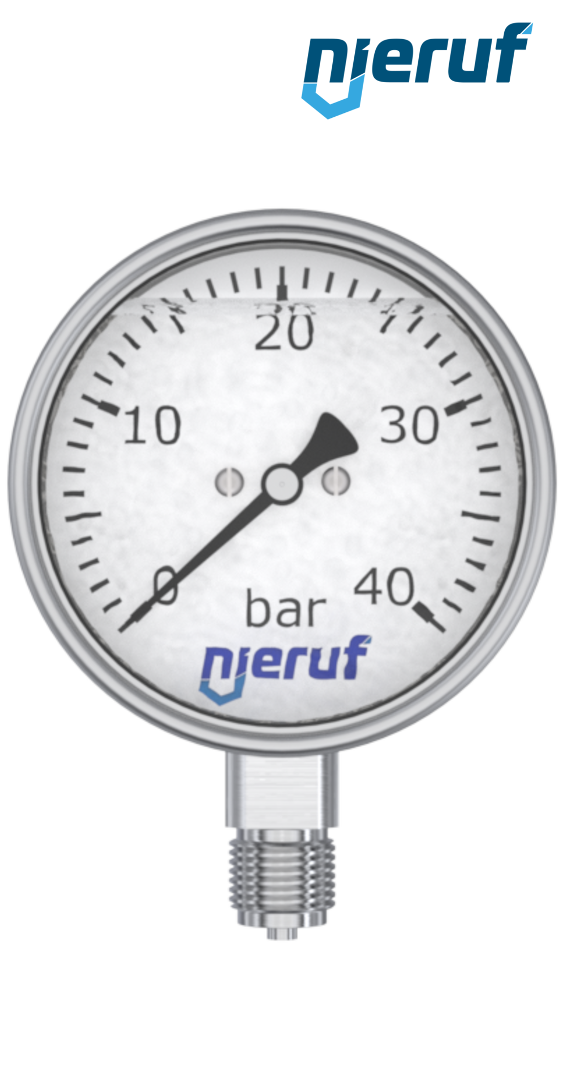 pressure gauge G 1/2" radial 100 mm stainless steel MM07 0 - 1,6 bar with glycerin filling