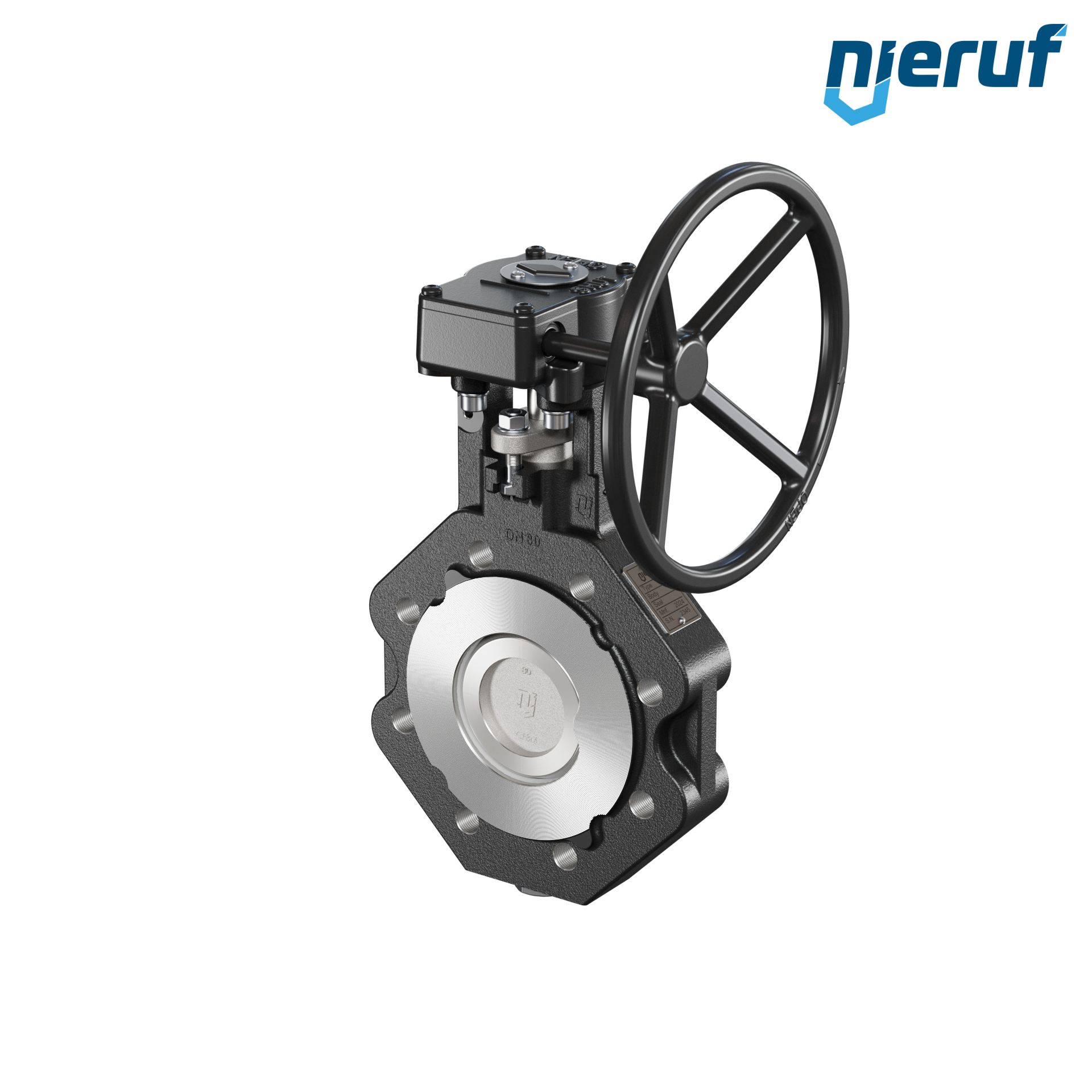 Double offset butterfly-valve AK12 DN 80 PN10-40 worm gear