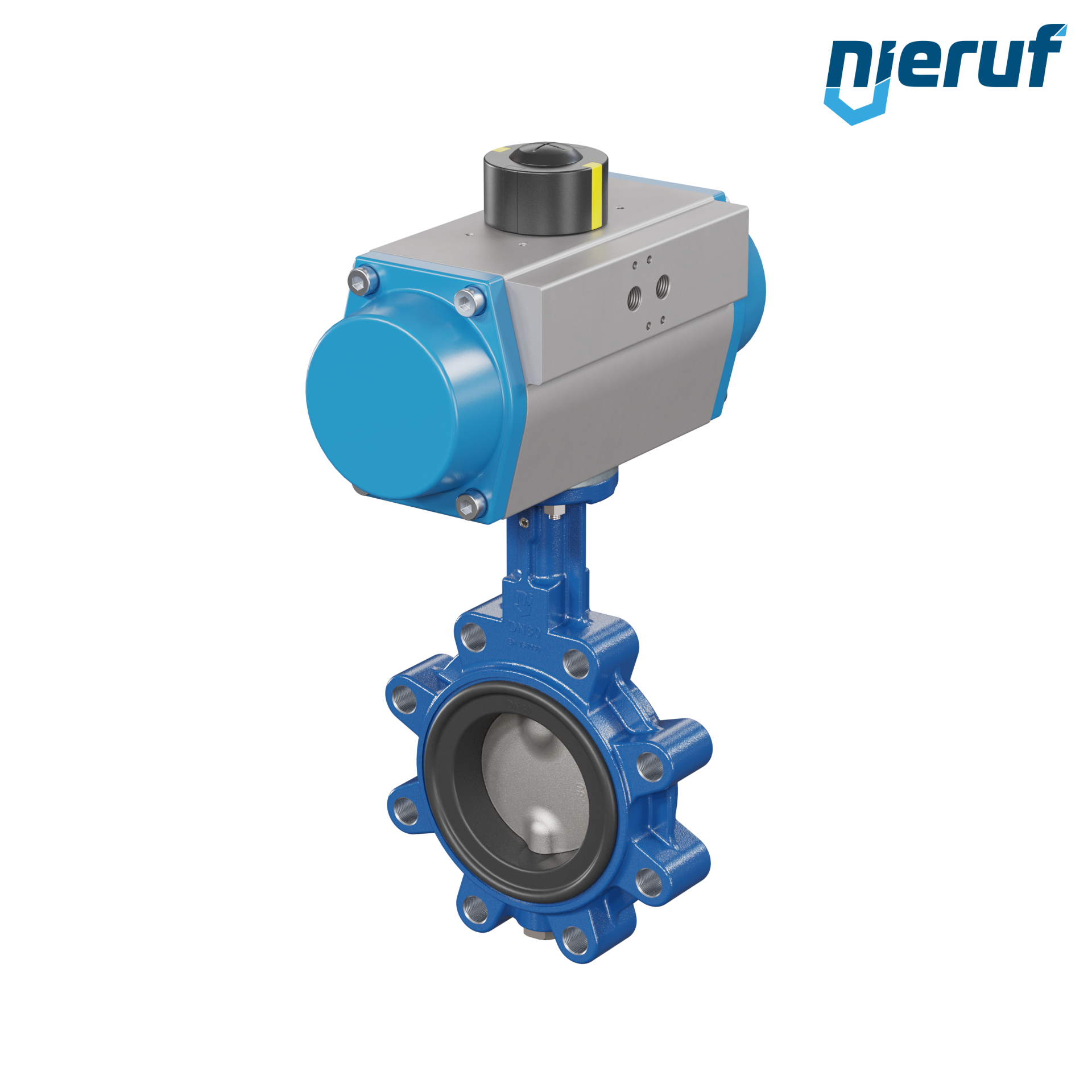 Butterfly valve DN 80 AK02 EPDM DVGW drinking water, WRAS, ACS, W270 pneumatic actuator single acting normally closed