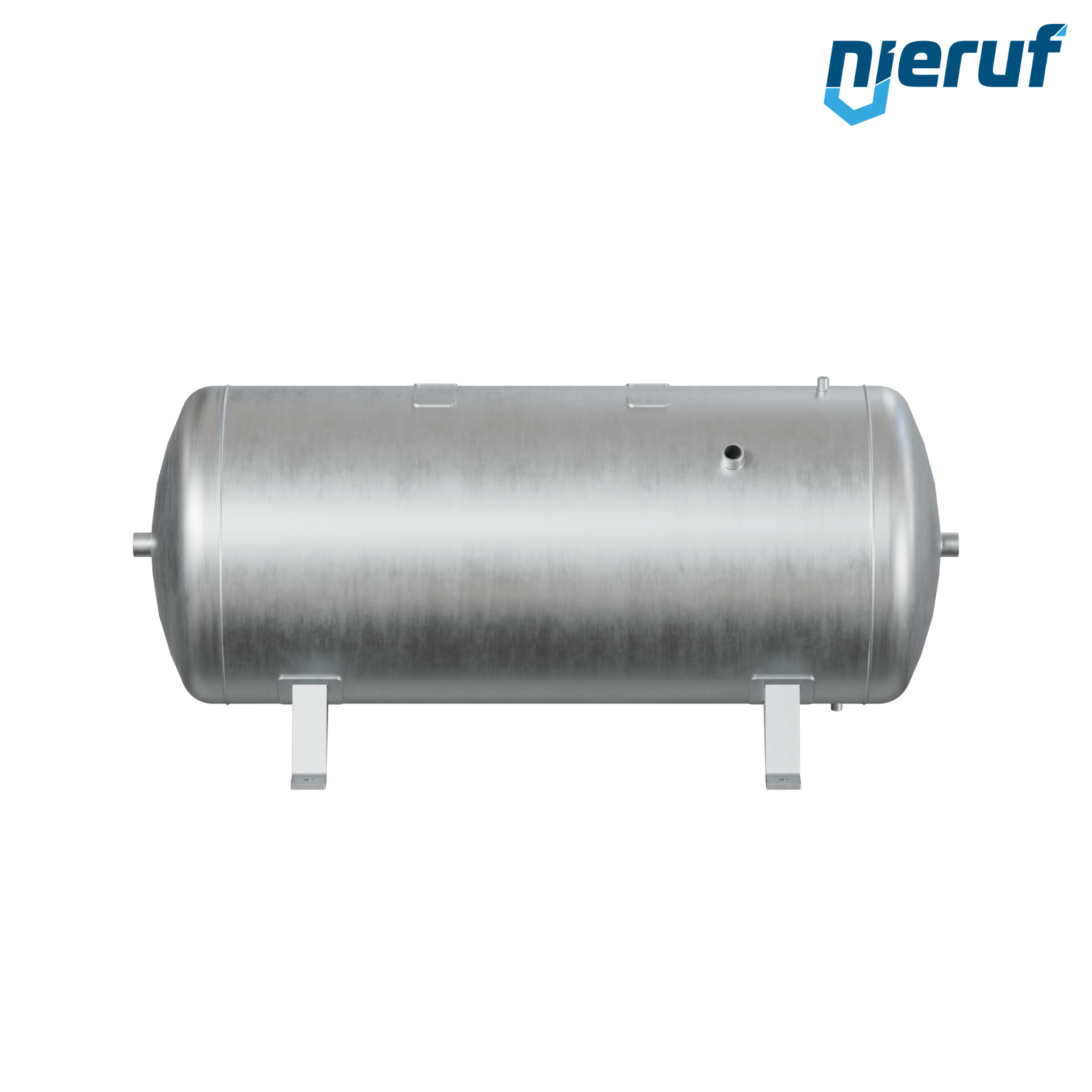 Pressure vessel horizontal BE01 750 liter, 0-16 bar, steel galvanized