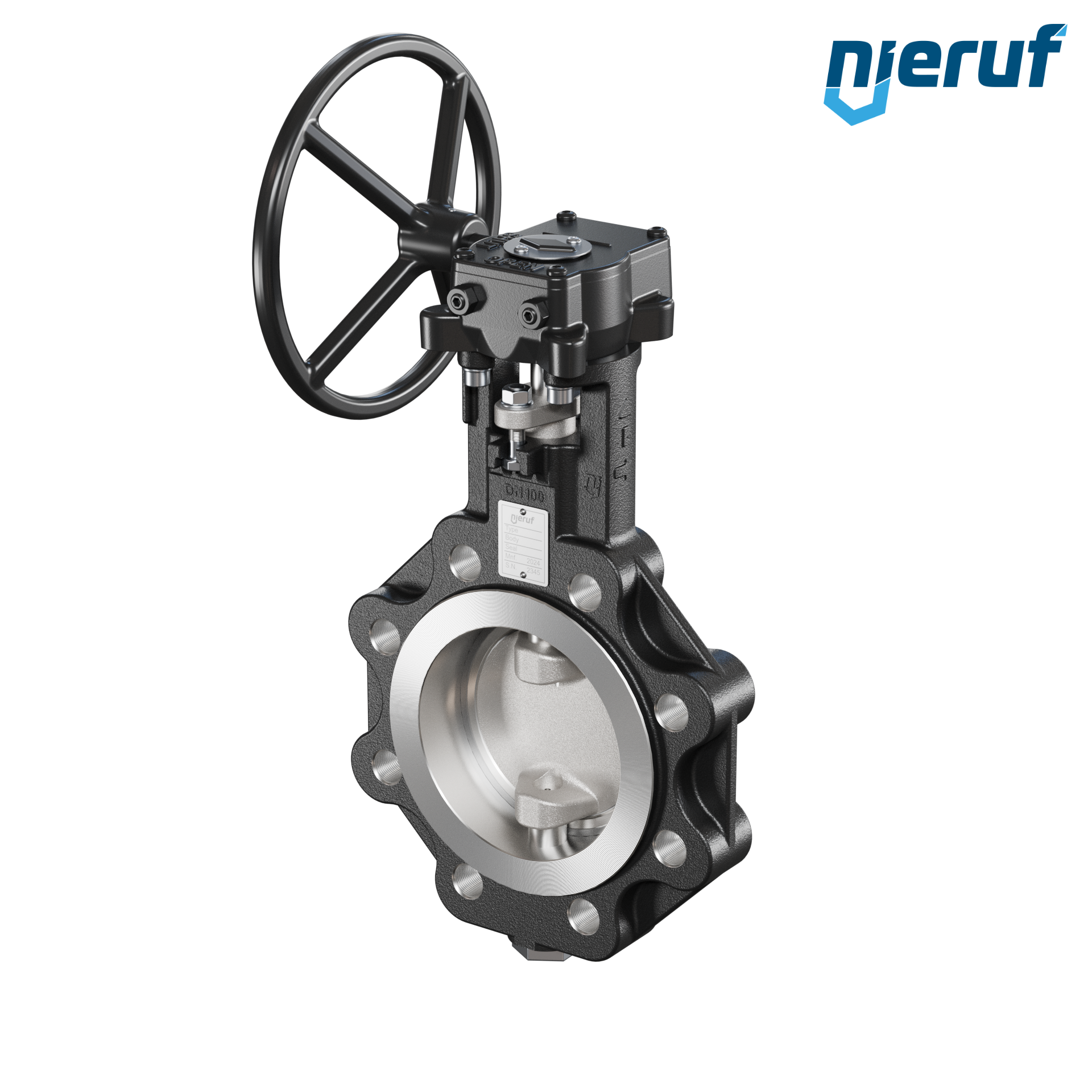 Double offset butterfly-valve AK12 DN 100 PN25-PN40 worm gear