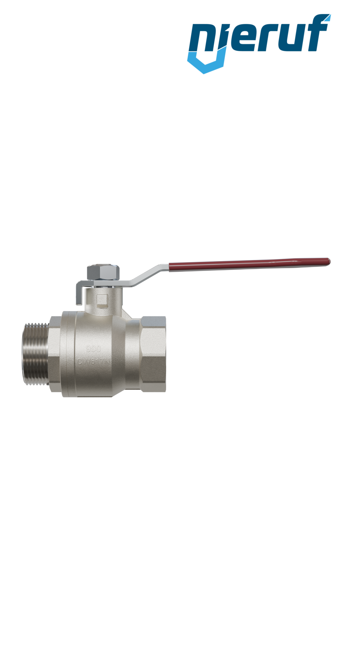 2 way ball valve DN25 - 1" inch GK01 female x male thread