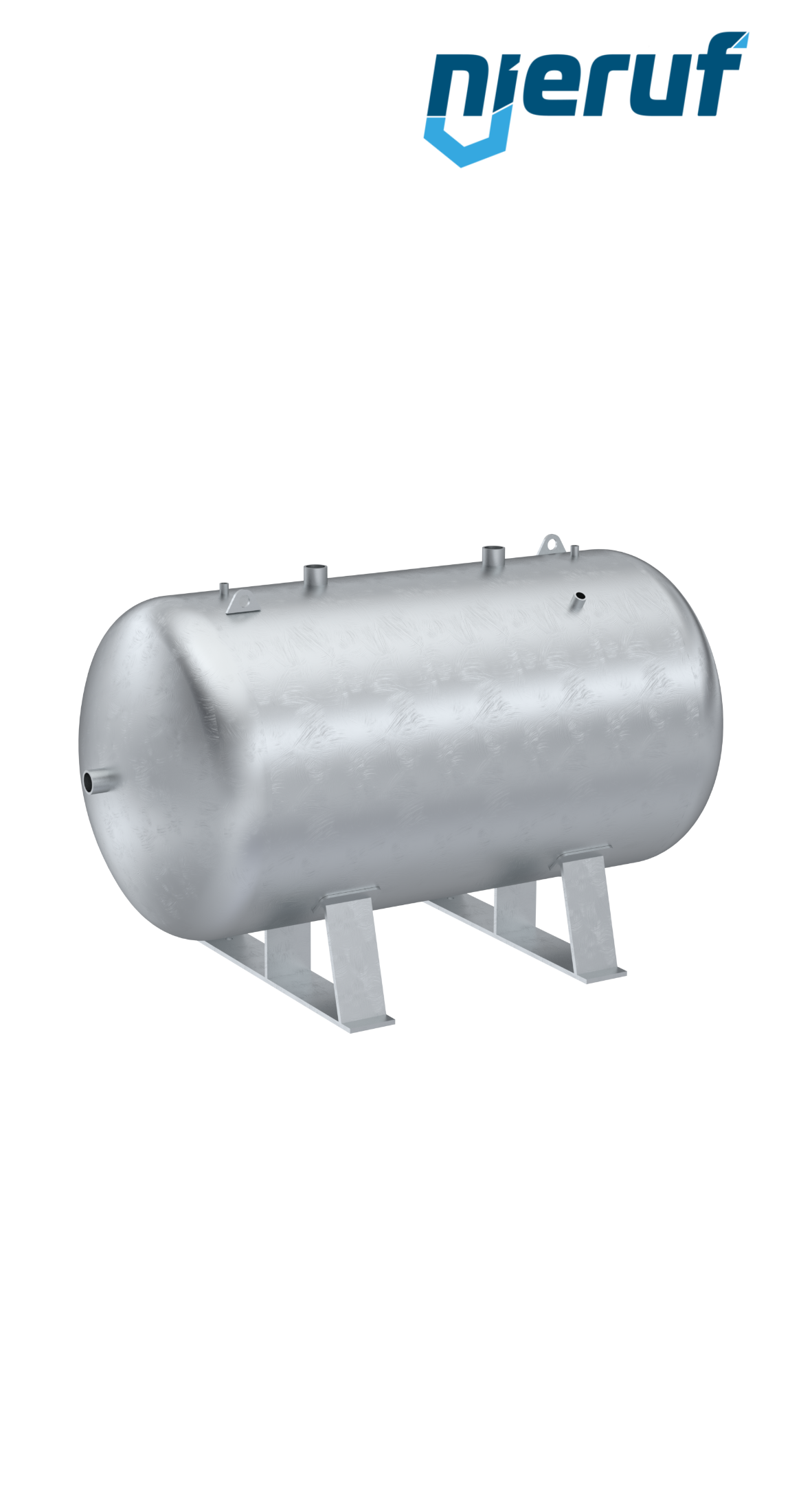 Pressure vessel horizontal BE01 10000 liter, 0-11 bar, steel galvanized, nominal size 2000 mm