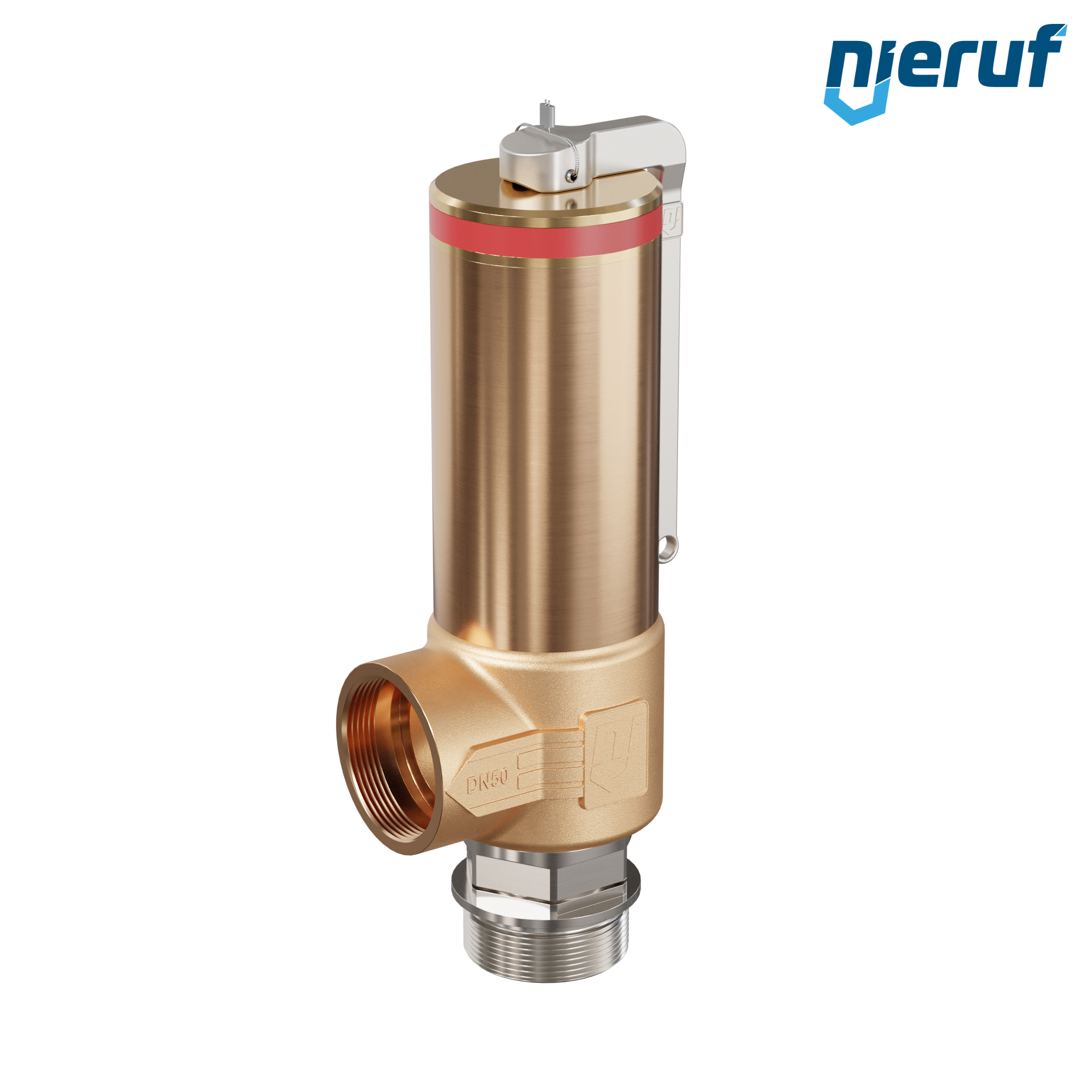 Cryo safety valve with lever DN32 2" m x 2" fm SV18, stainless steel & gunmetal PTFE