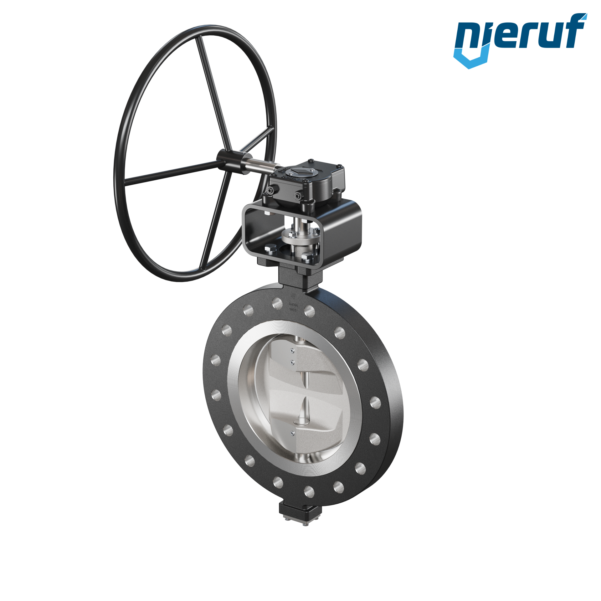 Double offset butterfly-valve AK12 DN 300 PN40 worm gear