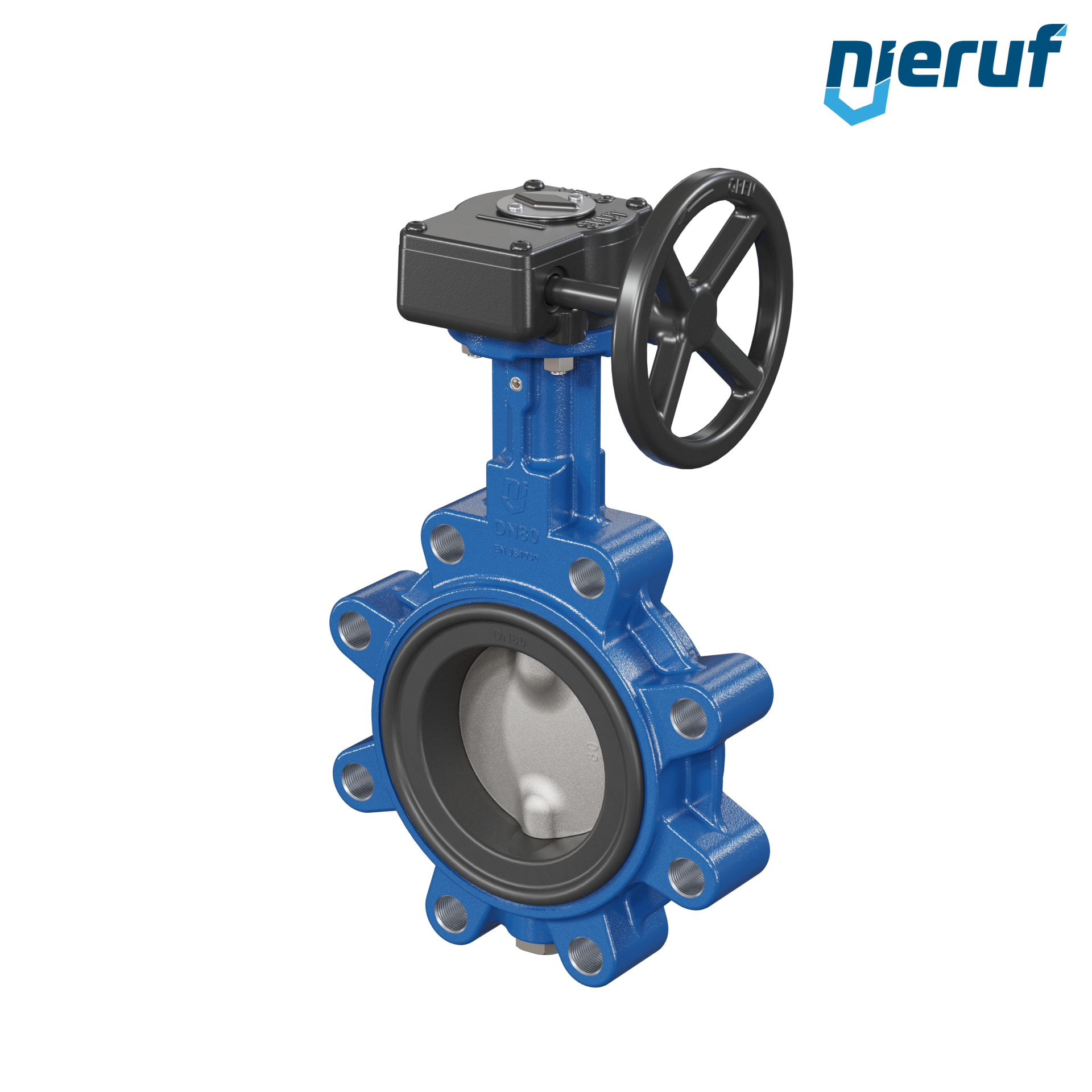 Butterfly valve AK02 DN 80 PN10-PN16 FPM Worm gear