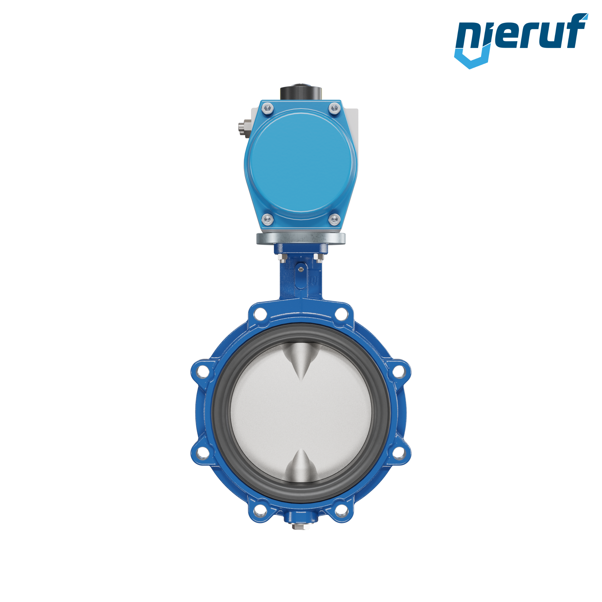 Butterfly valve DN 200 AK02 NBR-70-black DVGW gas pneumatic actuator single acting normally closed