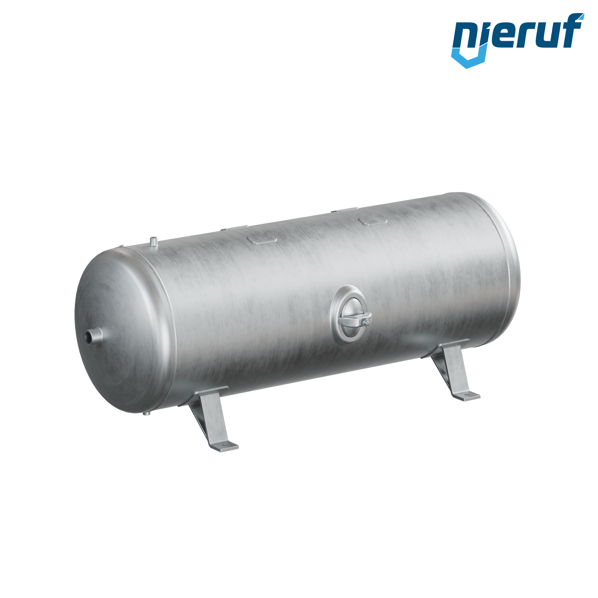 High pressure vessel horizontal BE02 500 liter, 0-26 bar, steel galvanized