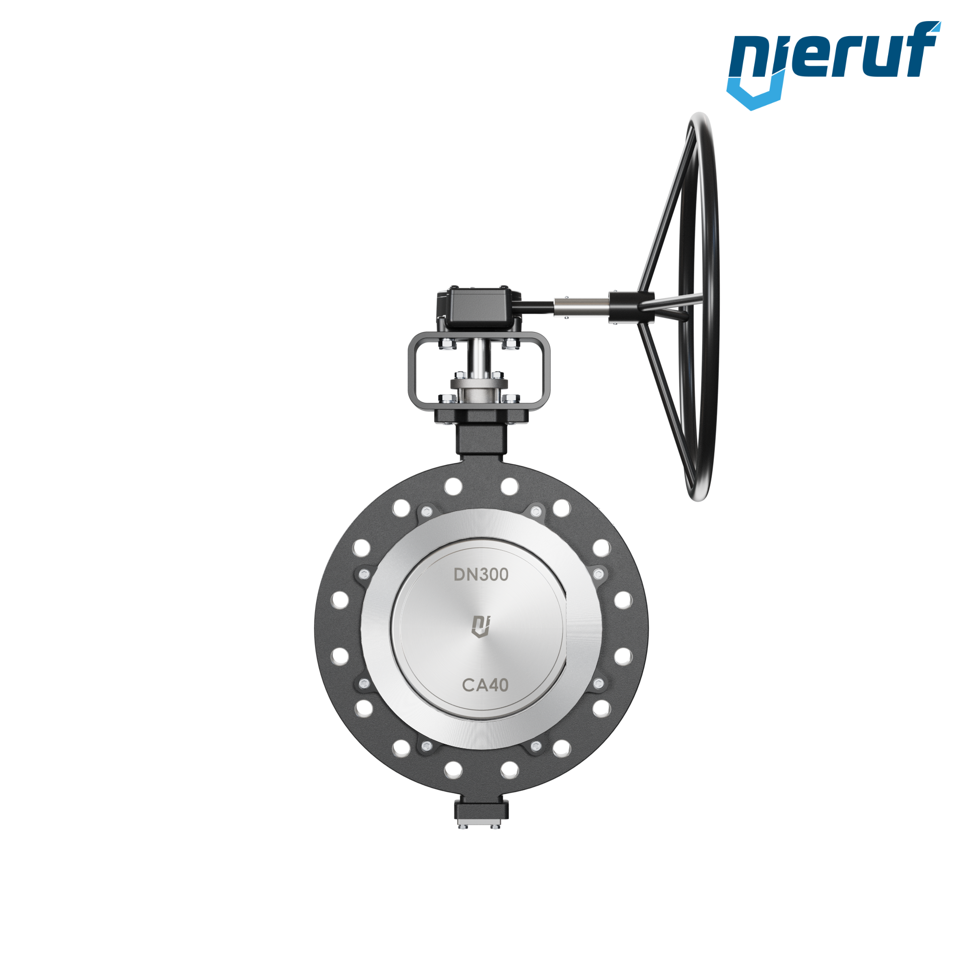 Double offset butterfly-valve AK12 DN 300 PN40 worm gear