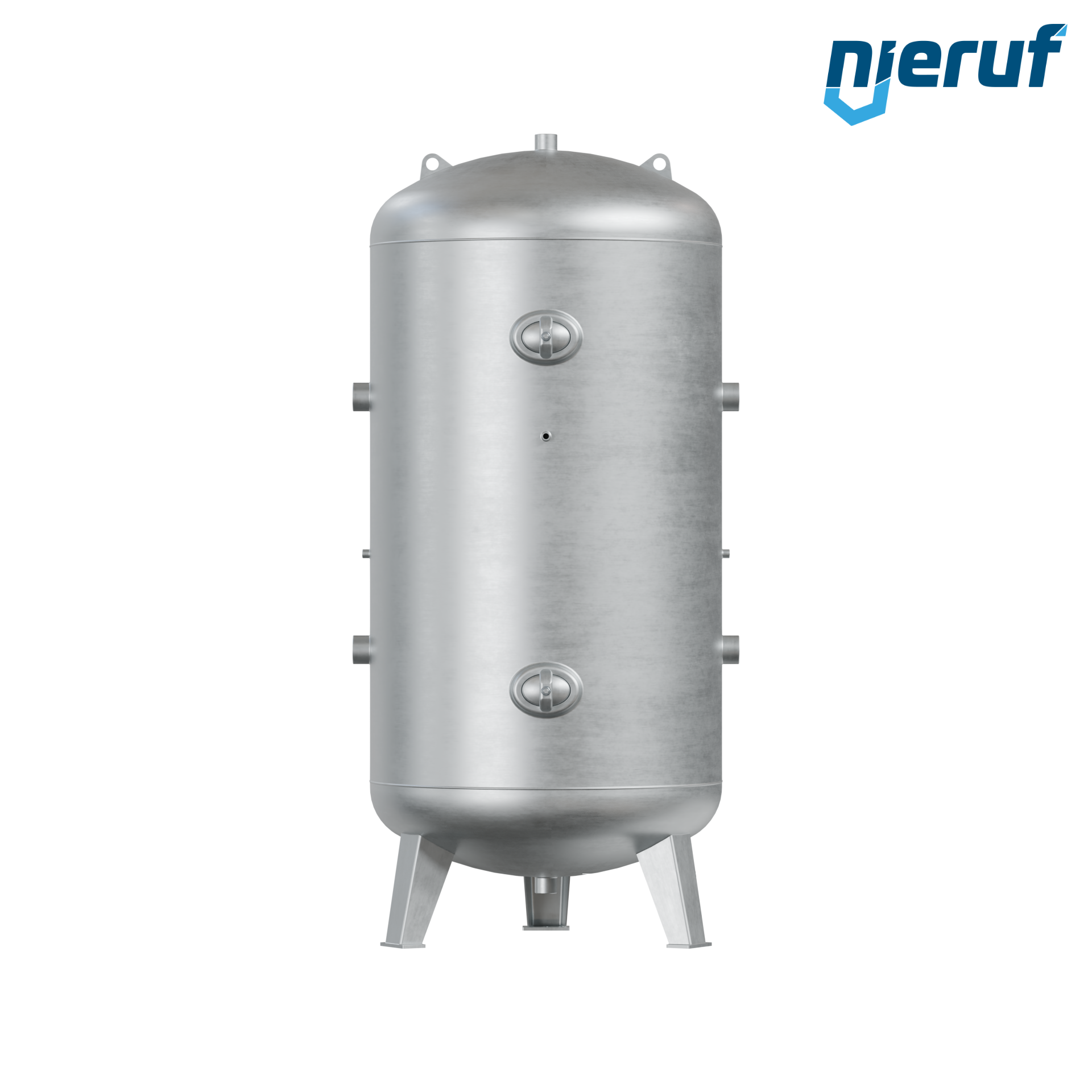 Vacuum vessel vertical BE03 2000 liter, -1-3 bar, steel galvanized