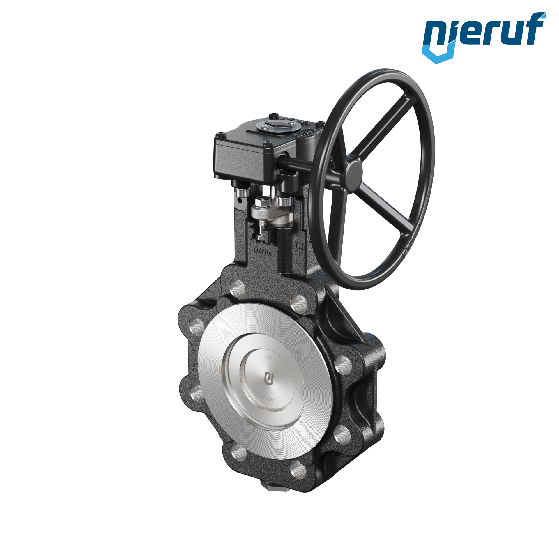 Double offset butterfly-valve AK12 DN 100 PN25-PN40 worm gear