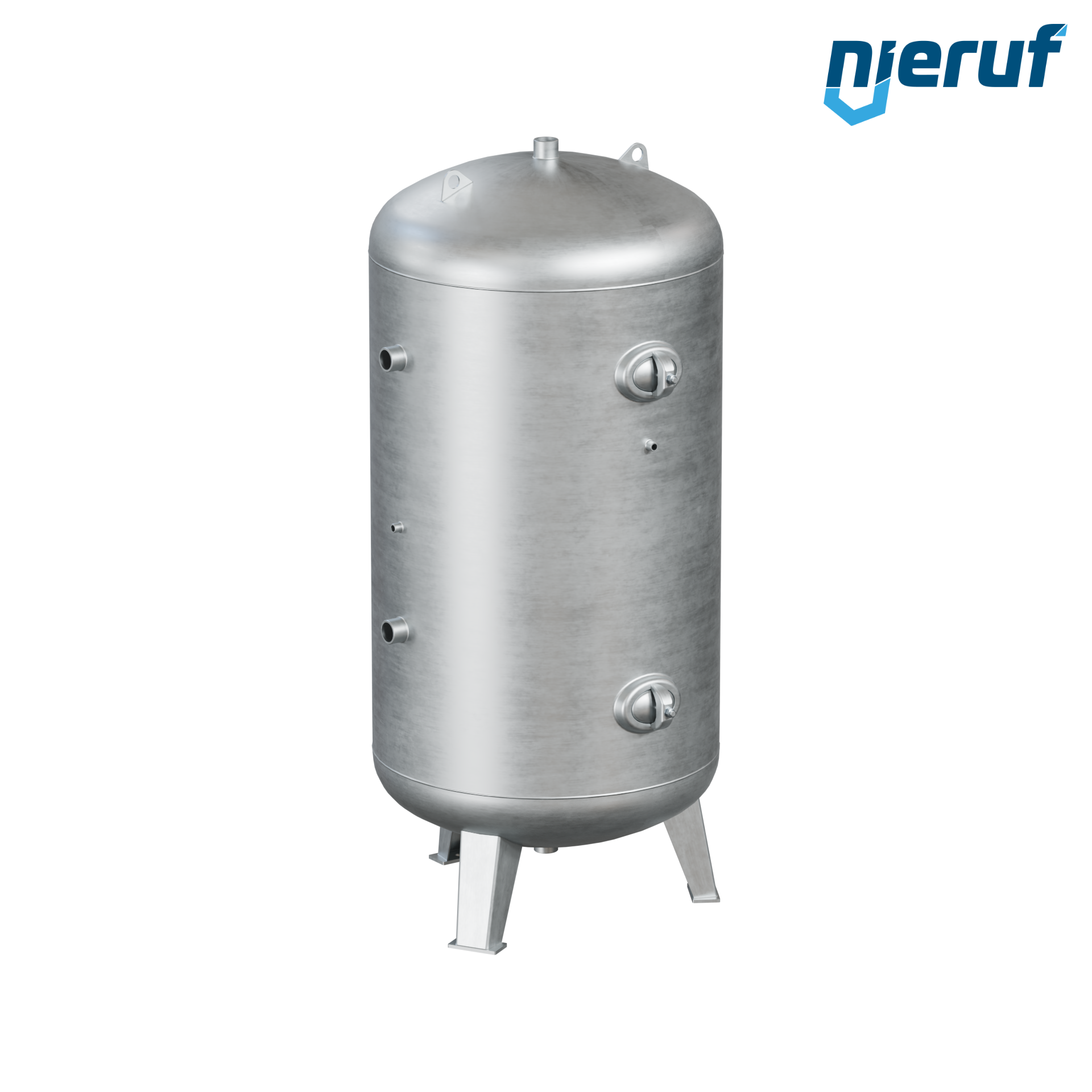 Vacuum vessel vertical BE03 1500 liter, -1-3 bar, steel galvanized