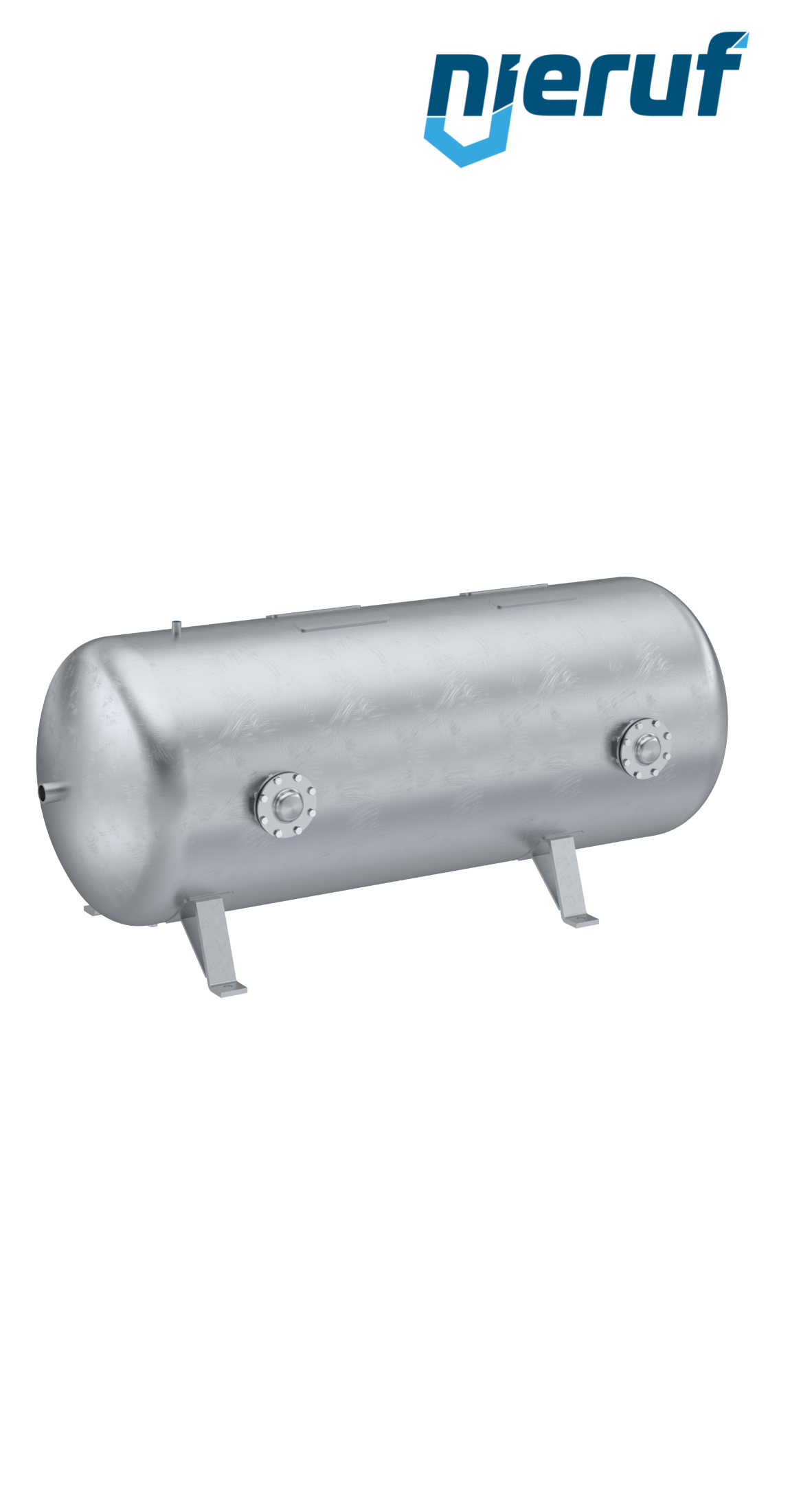 Vacuum vessel horizontal BE03 1000 liter, -1-3 bar, steel galvanized
