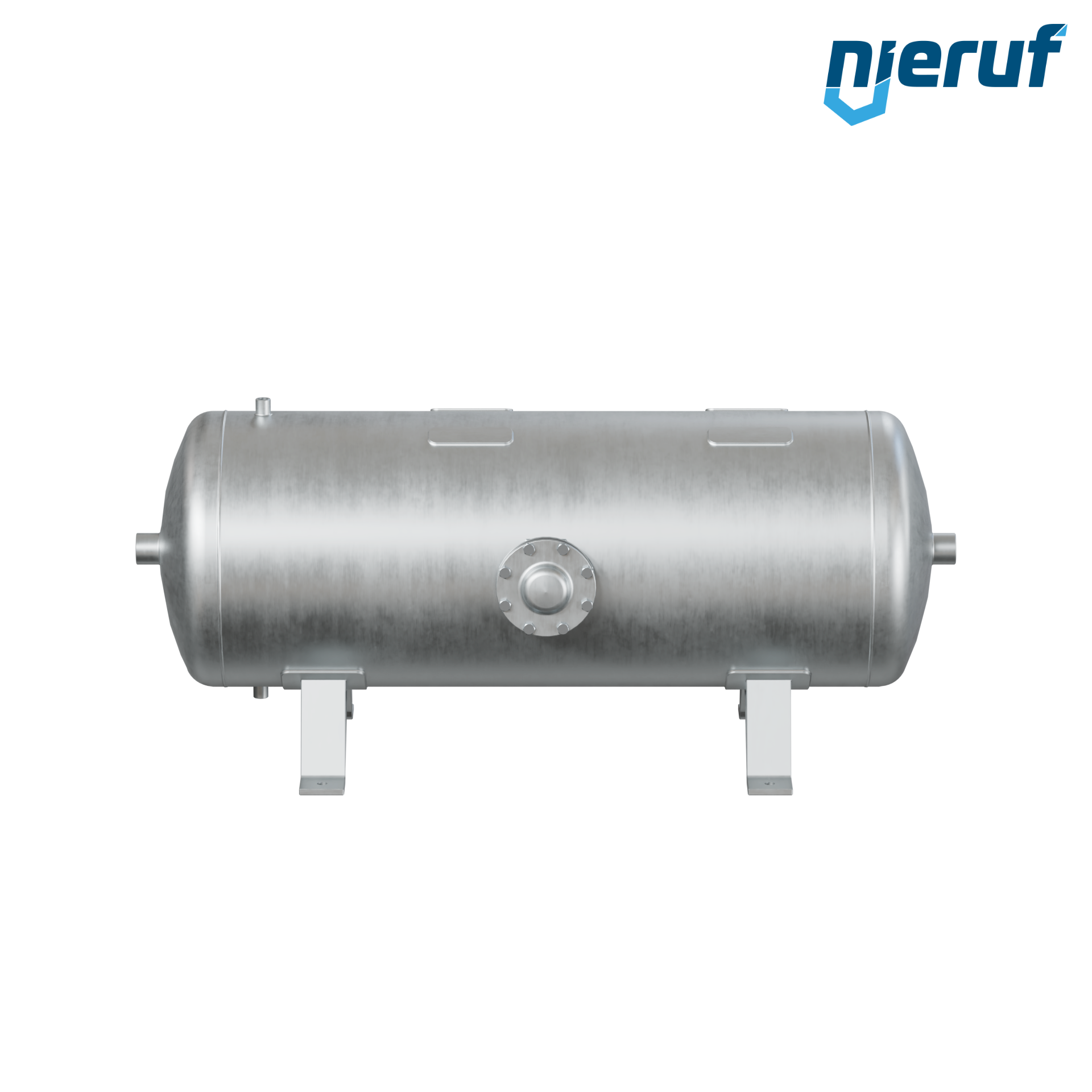 Vacuum vessel horizontal BE03 250 liter, -1-3 bar, steel galvanized