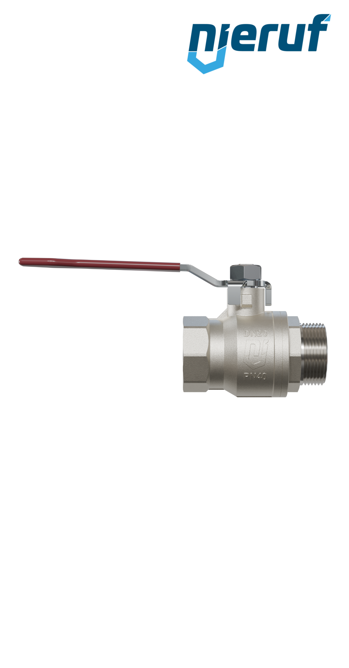 2 way ball valve DN25 - 1" inch GK01 female x male thread