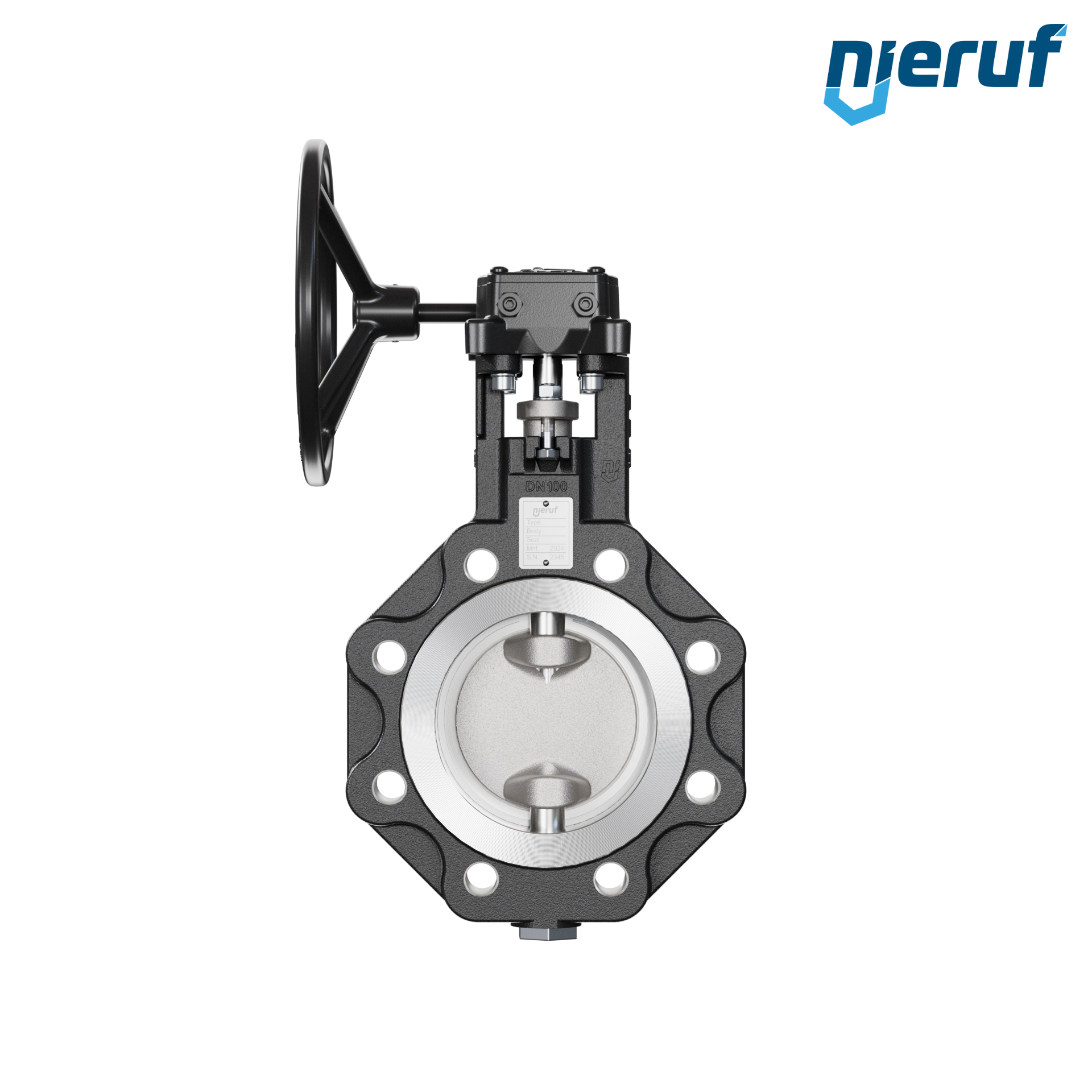 Double offset butterfly-valve AK12 DN 100 PN25-PN40 worm gear