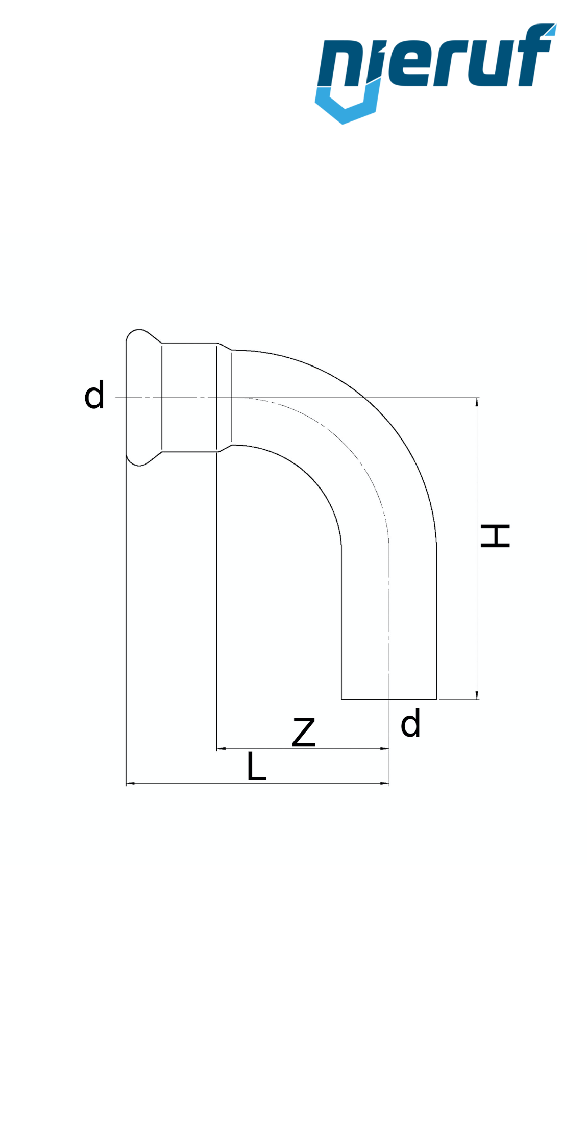 Elbow 90° Pressfitting F x M DN40 - 42,0 mm stainless steel