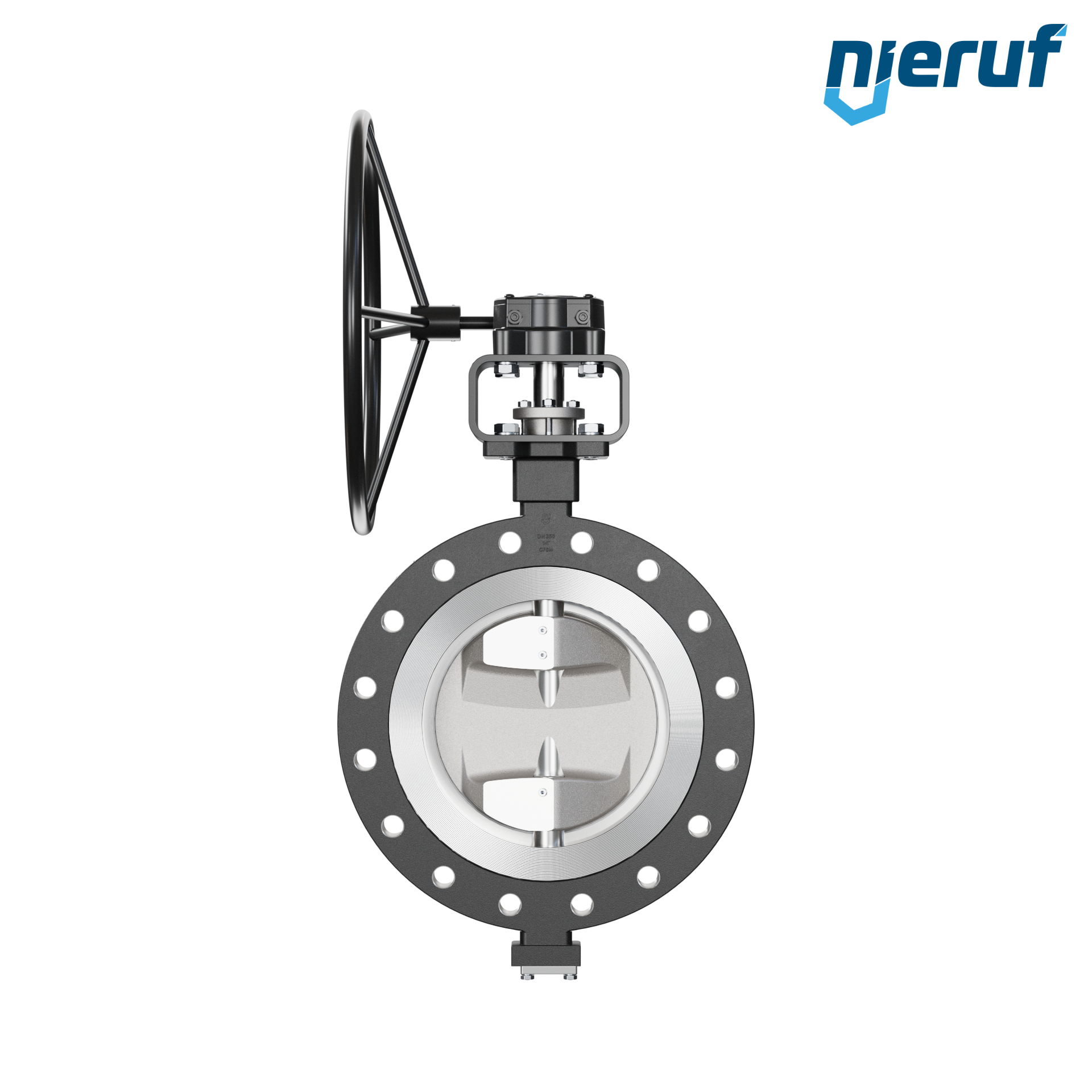 Double offset butterfly-valve AK12 DN 350 PN40 worm gear