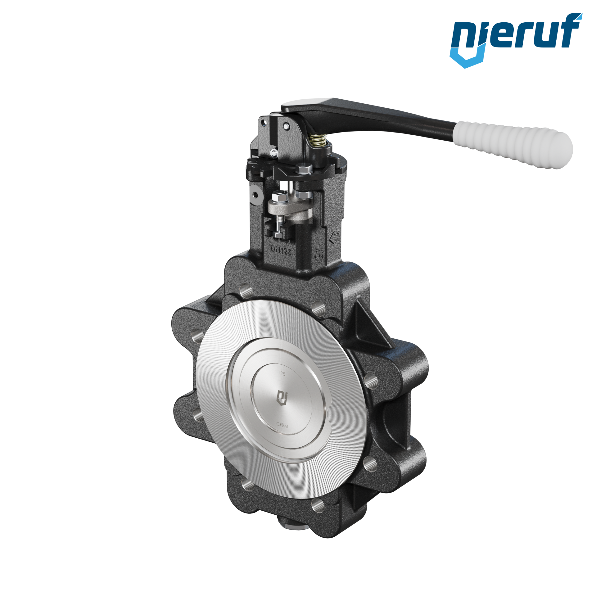 Double offset butterfly-valve AK12 DN 125 PN10-PN16 lever