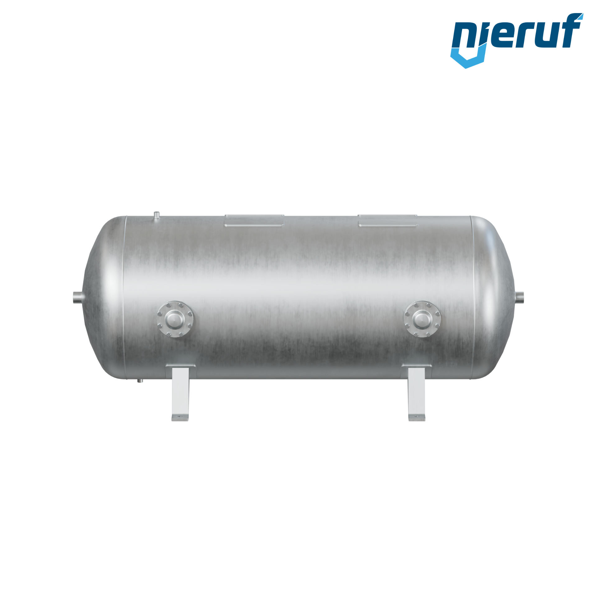 Vacuum vessel horizontal BE03 1000 liter, -1-3 bar, steel galvanized