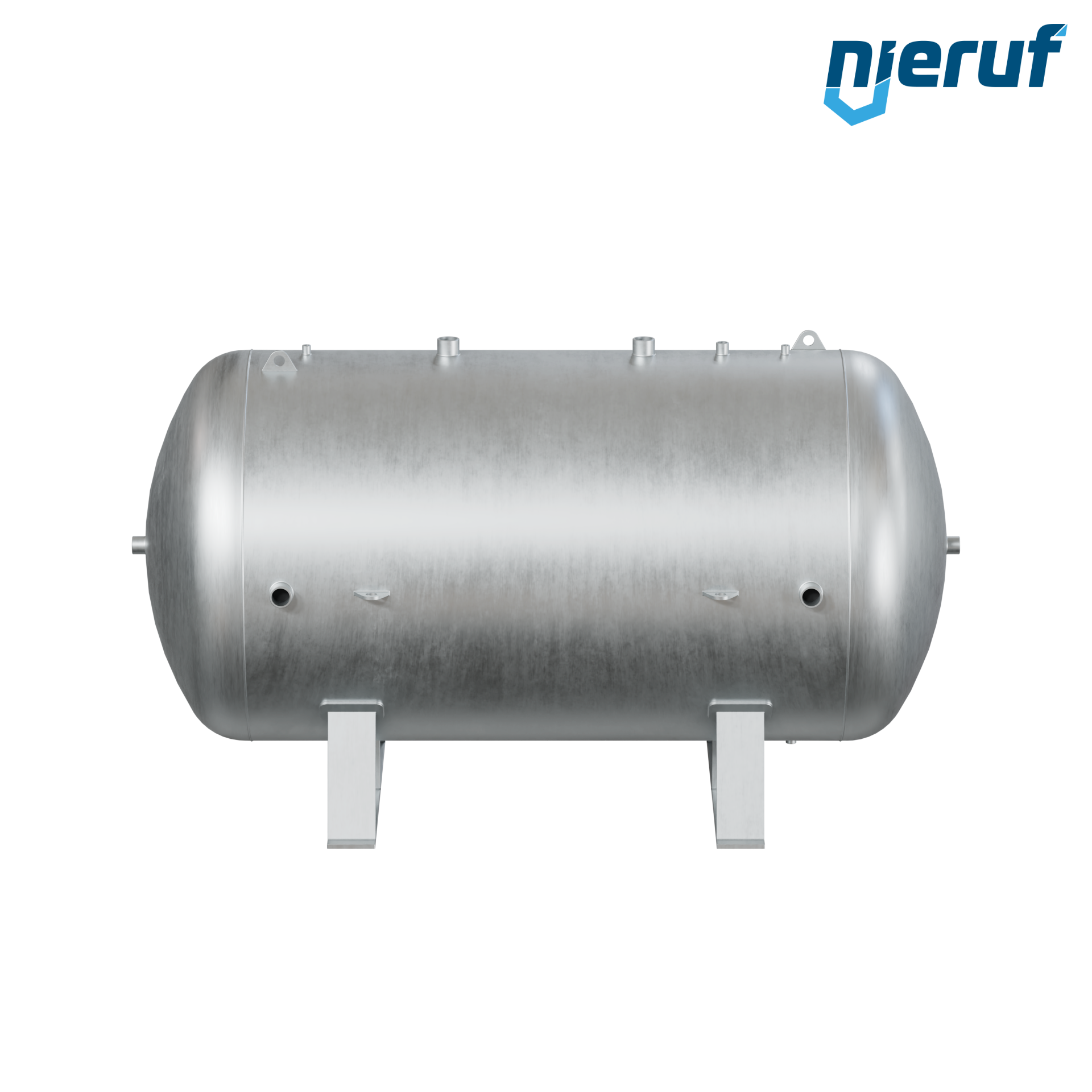 Pressure vessel horizontal BE01 10000 liter, 0-11 bar, steel galvanized, nominal size 2000 mm