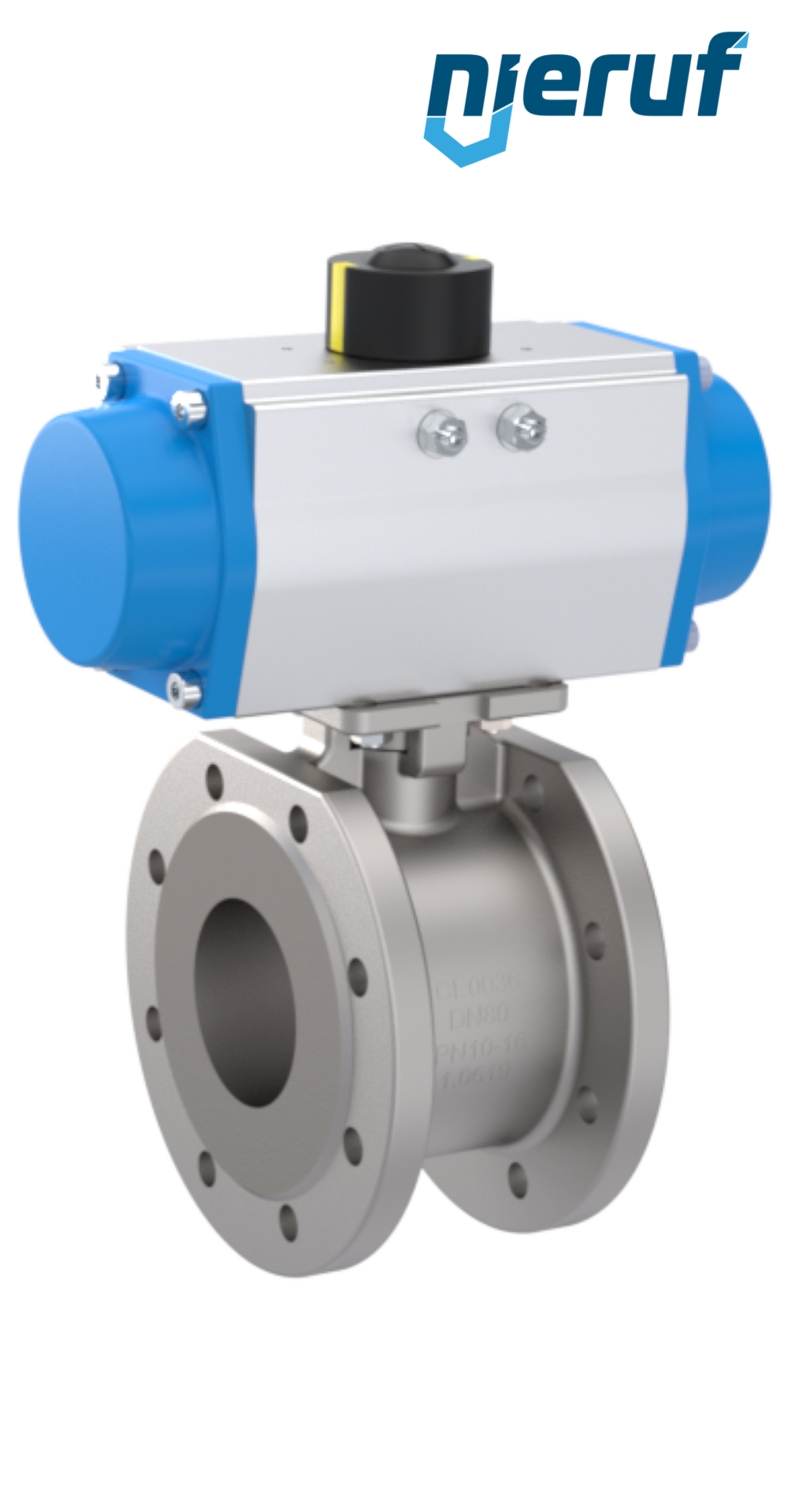 automatic-flange stainless steel ball valve  DN15 PK07 pneumatic actuator single acting normally open